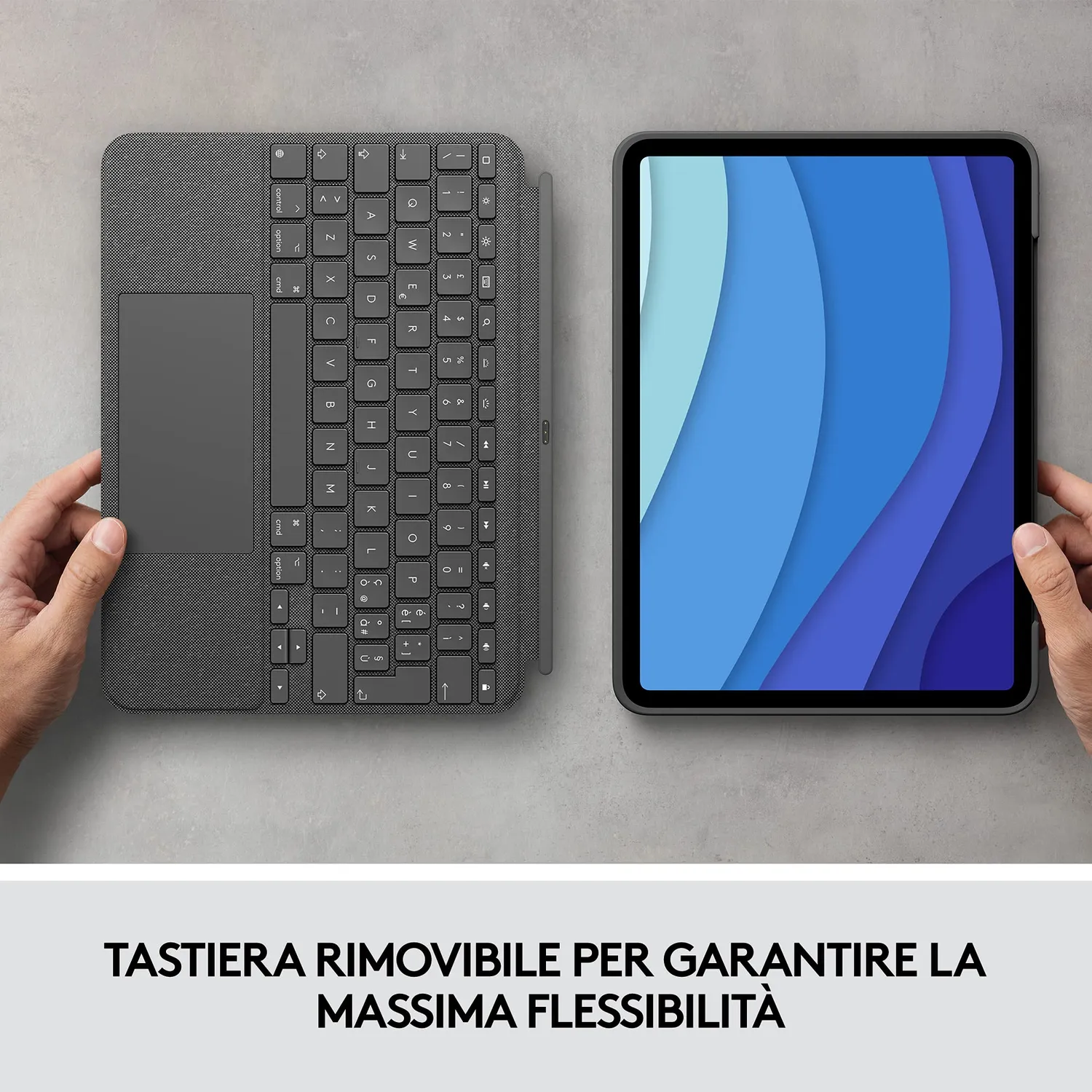 Logitech Combo Touch iPad Pro 11 tastiera ITA grigio