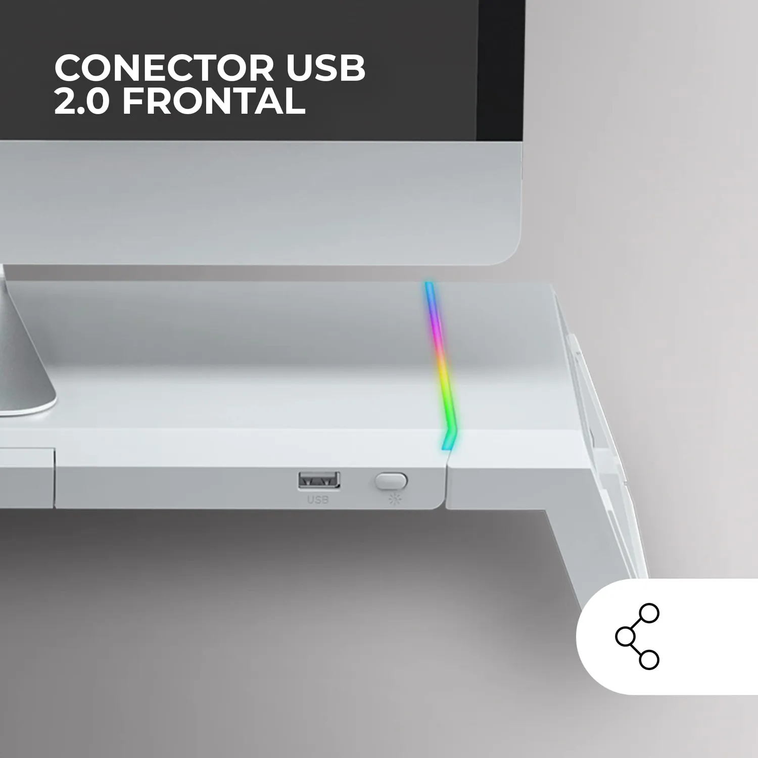 Mars Gaming MGS-ONE supporto monitor RGB bianco USB
