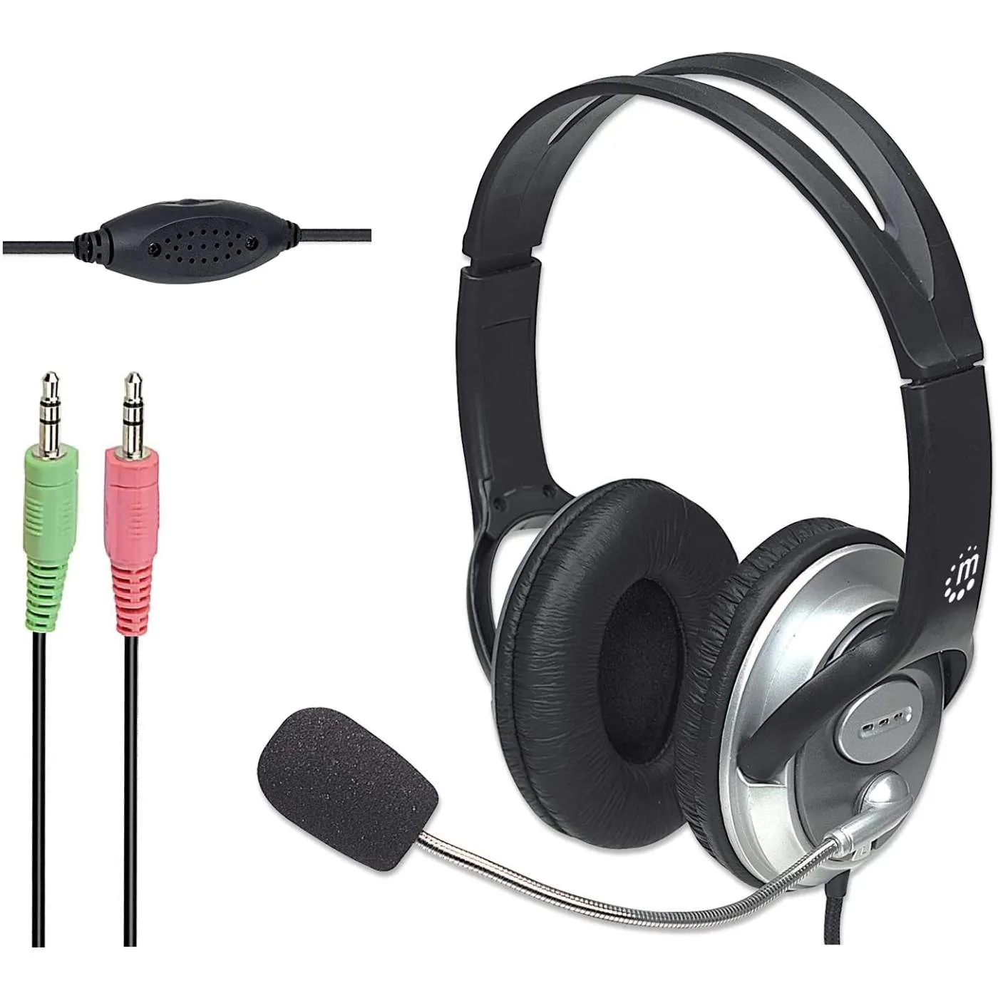 Manhattan Classic Cuffie Stereo Over-Ear Microfono Argento