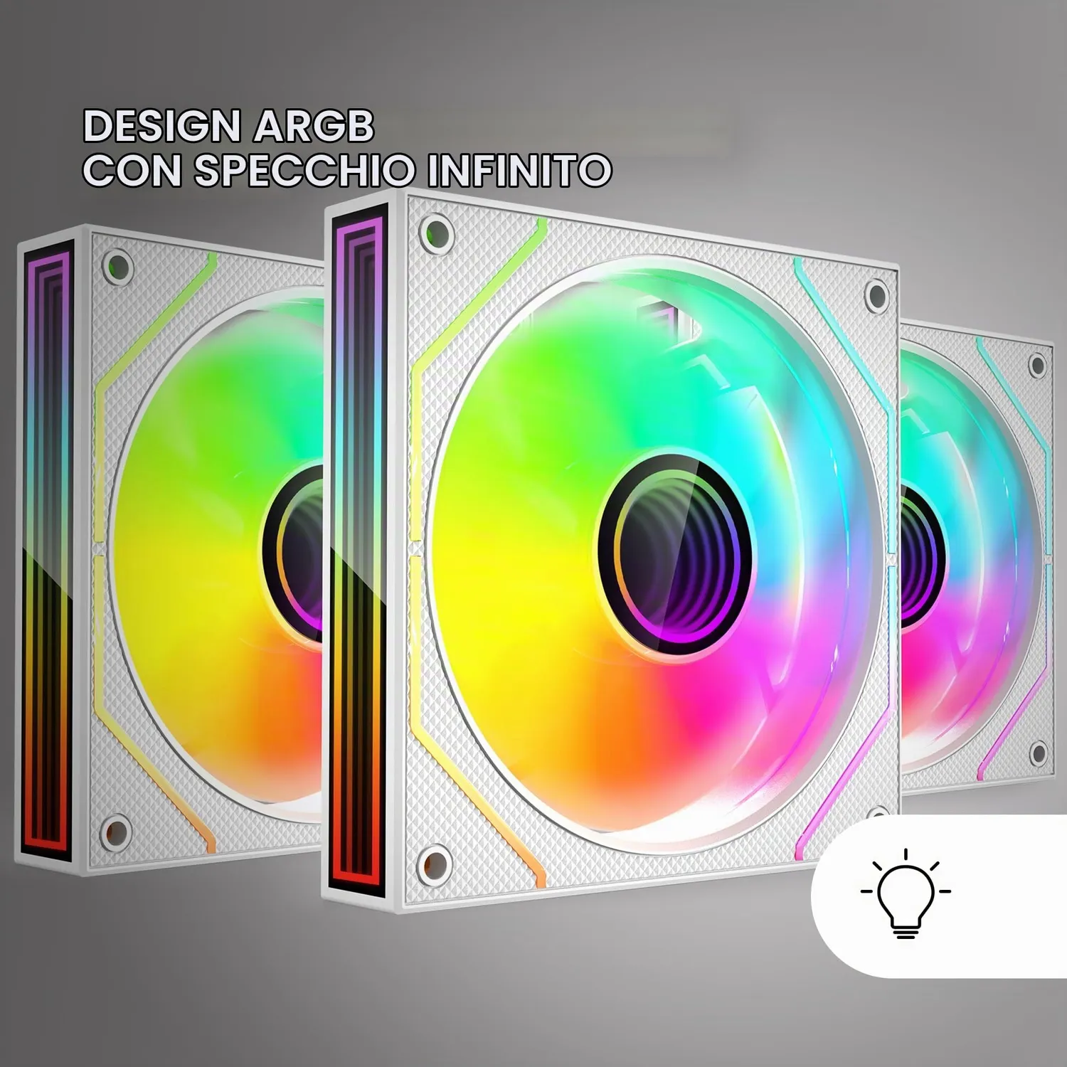 Mars Gaming MF-3DPROKIT Kit Ventole 3x120mm Bianco ARGB