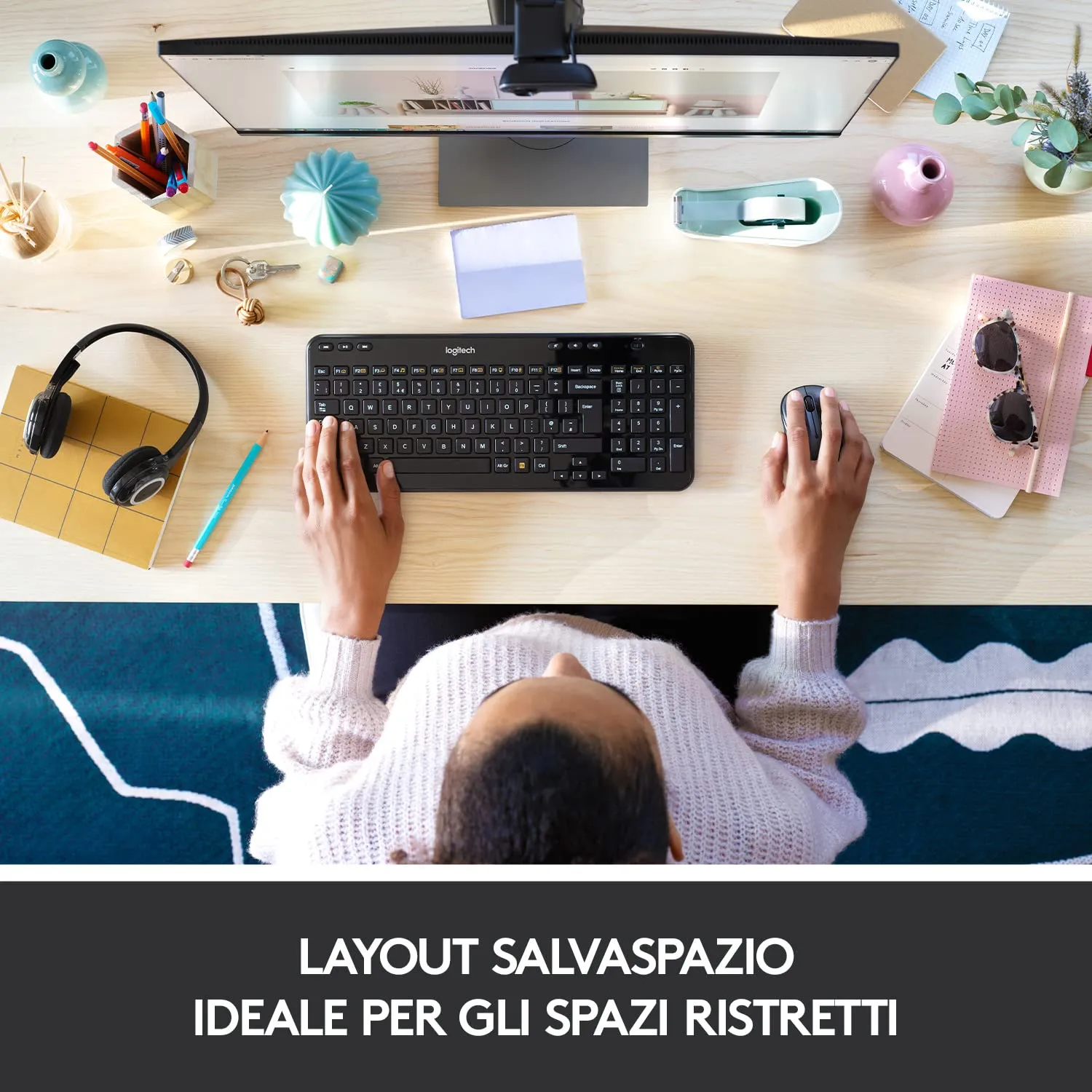 Logitech K360 tastiera wireless ITA QWERTY compatta