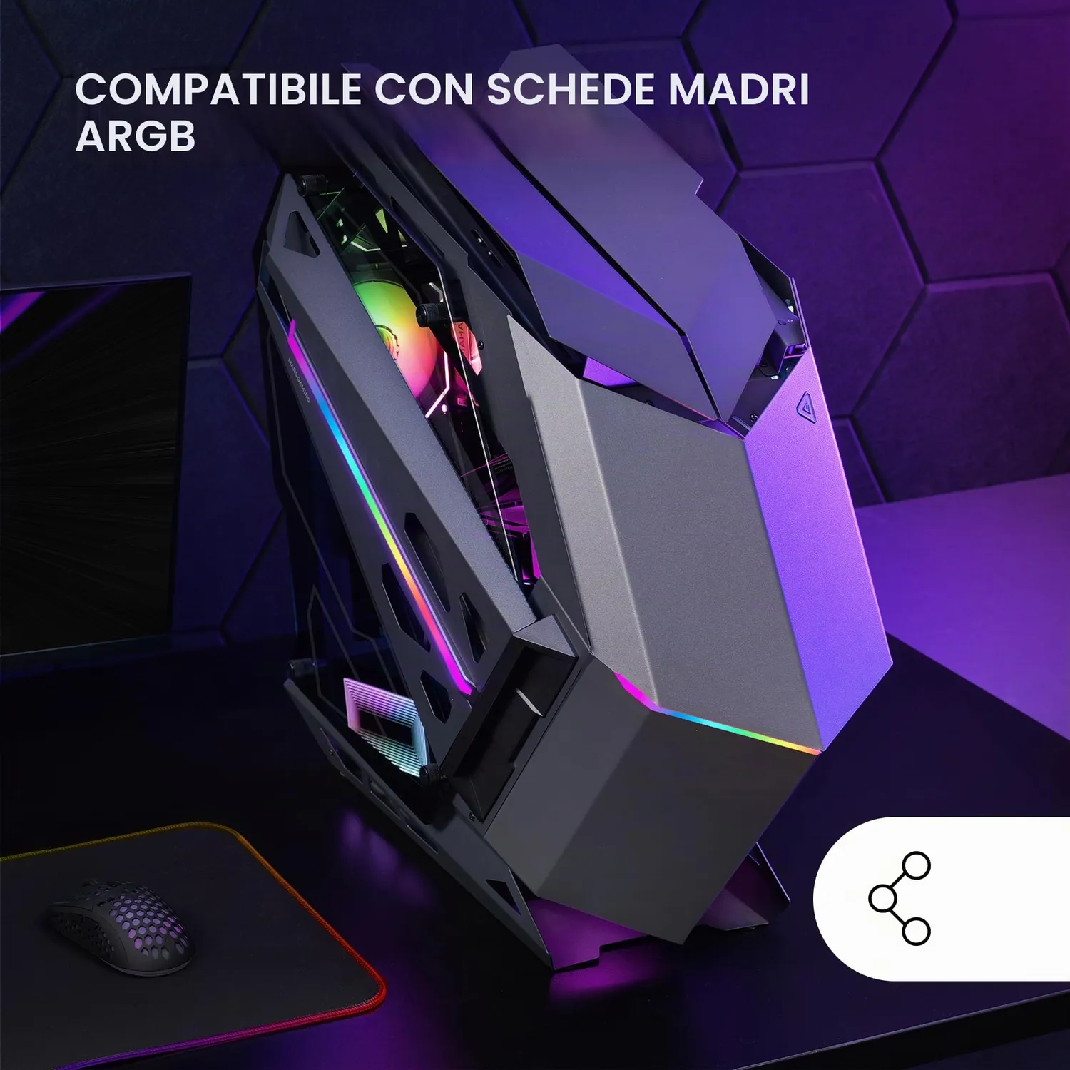 Mars Gaming MC-TITAN case gaming ATX nero XXL ARGB