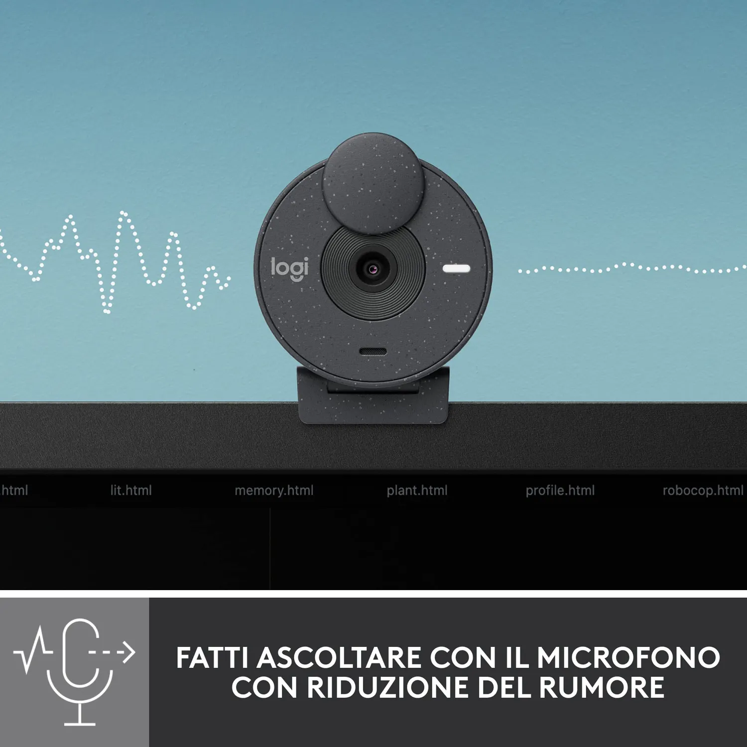 Logitech Brio 300 webcam Full HD 1080p grafite