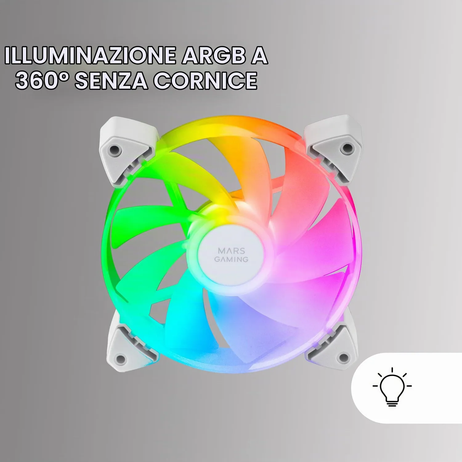 Mars Gaming MF-3AR kit 3 ventole PC 120mm bianche ARGB