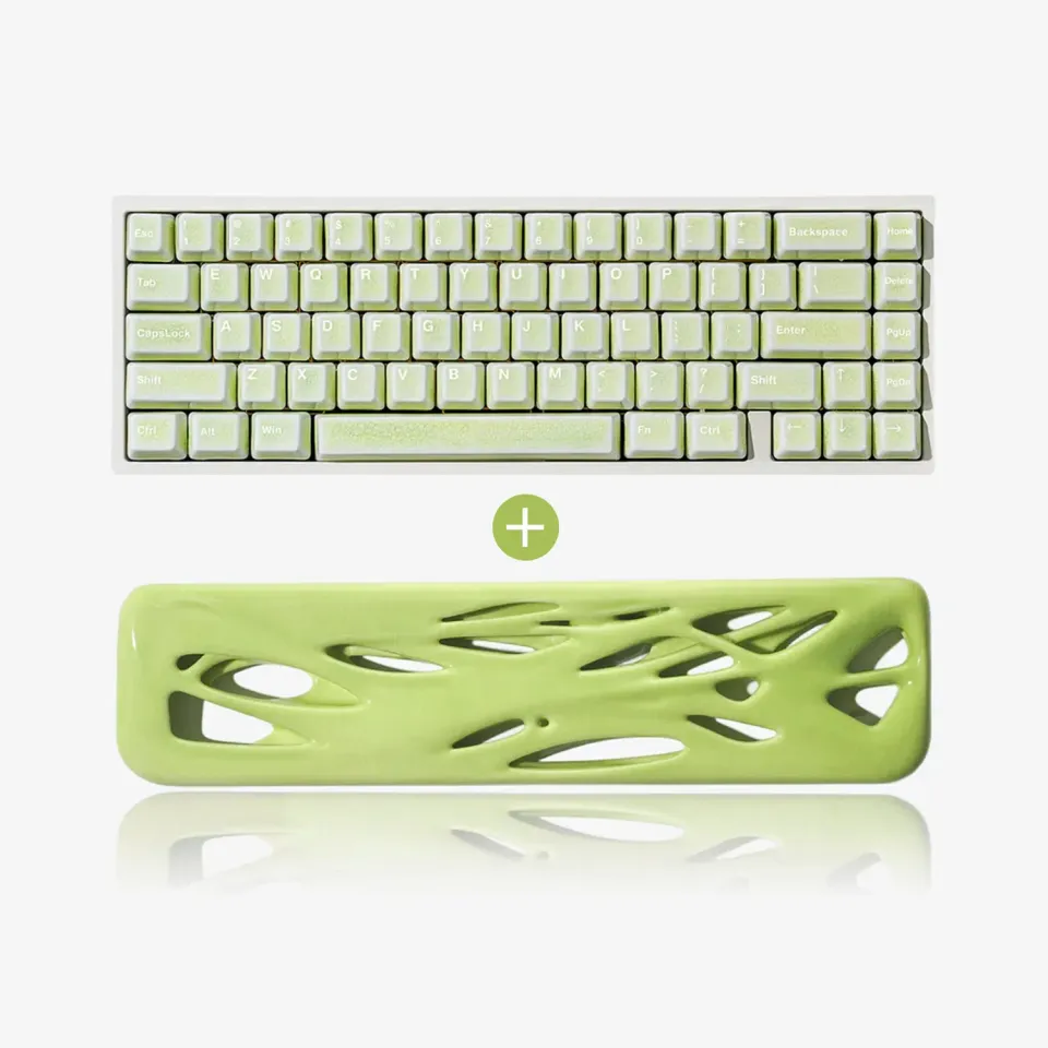 Cerakey Green Crazed set tasti ceramica con scritte + poggiapolsi