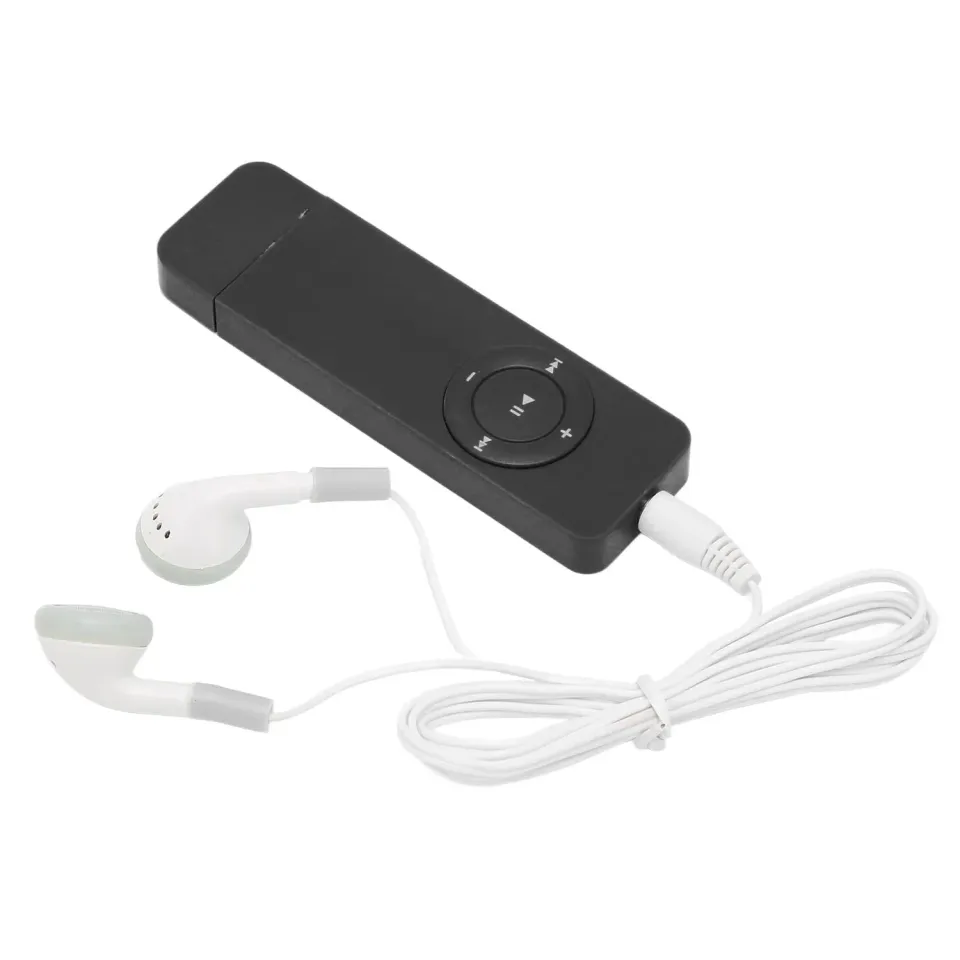 Zunate Mini lettore MP3 nero 64GB con auricolari