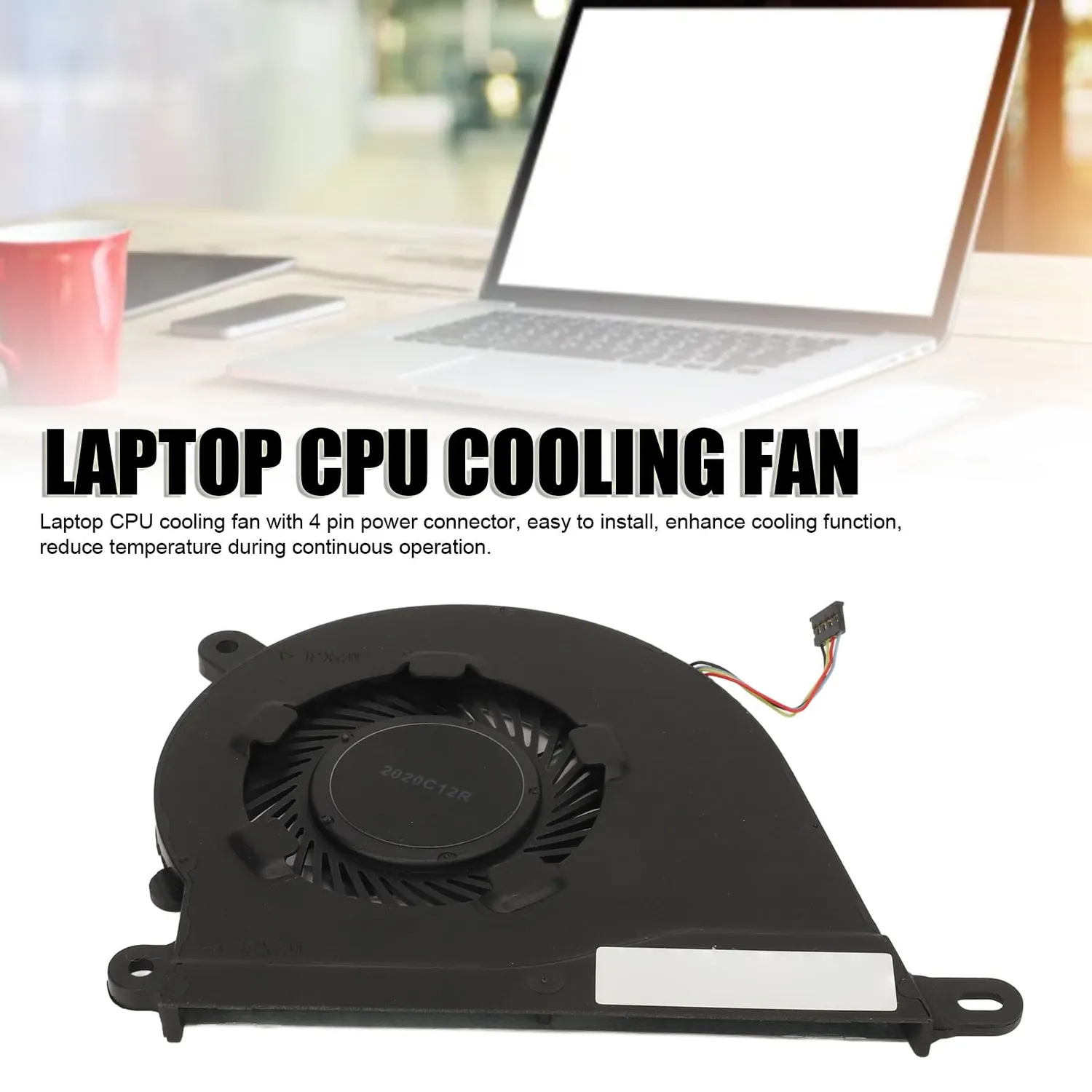 Zunate Ventola Raffreddamento CPU Laptop 4 Pin DC 5V