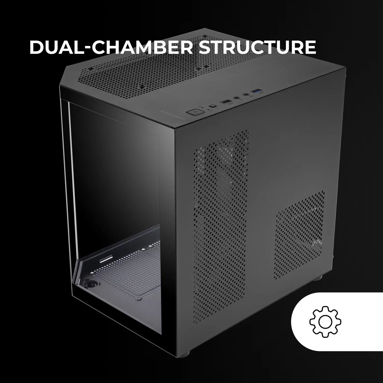 Mars Gaming MC-3TLITE case MicroATX Mini-ITX nero vetro temperato