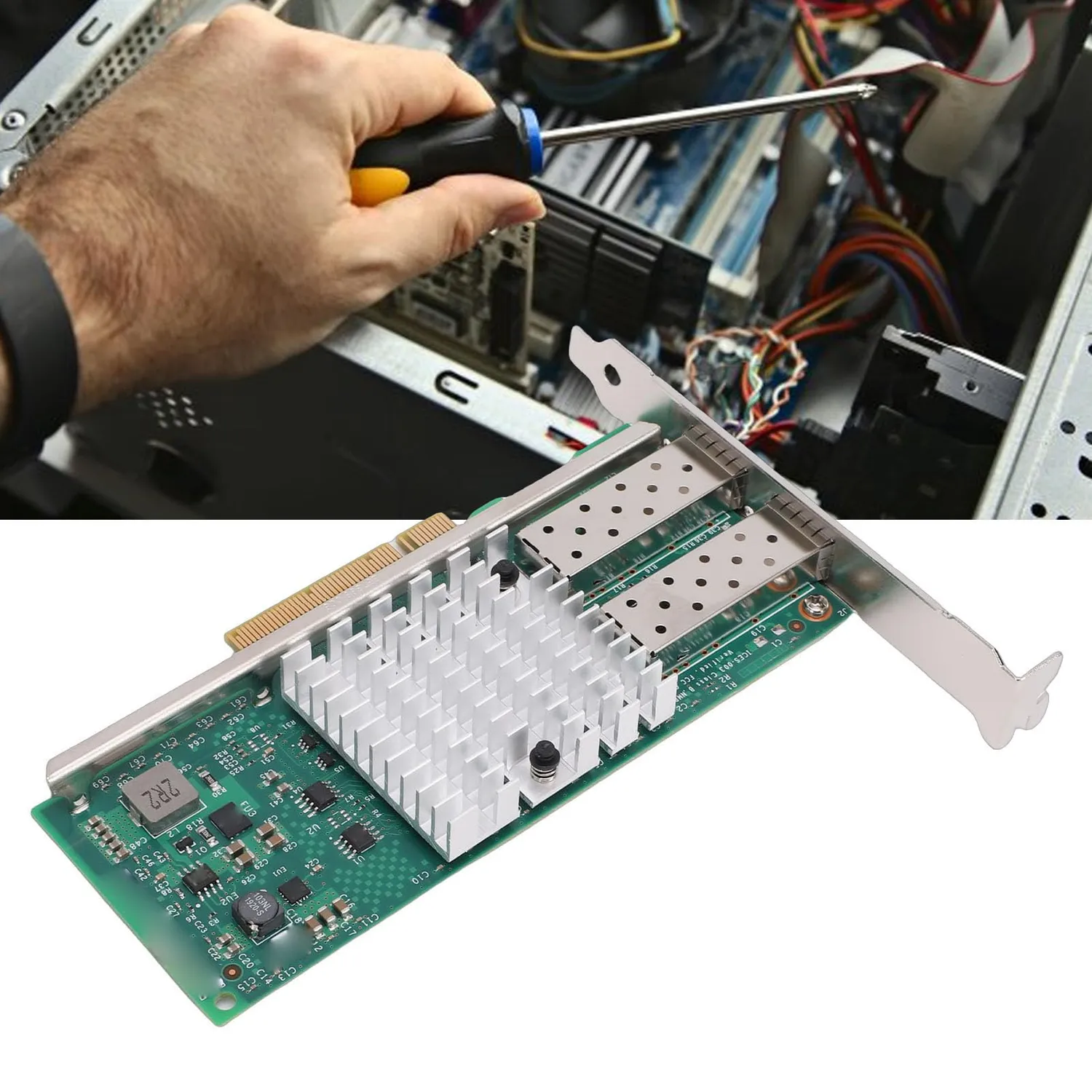 Zunate Scheda Rete Fibra 10GB PCIe X8 doppia SFP+ chip 82599