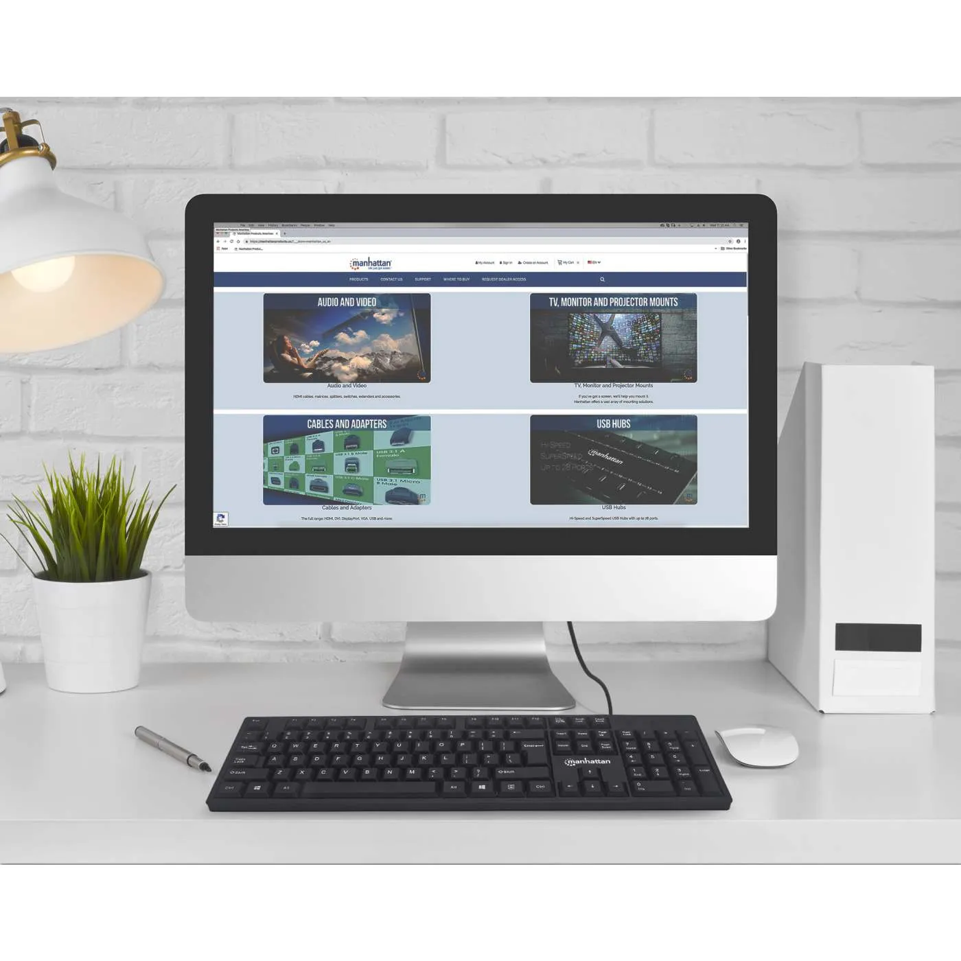 Manhattan Tastiera Cablata USB 104 Tasti QWERTY Nera 1,3 m