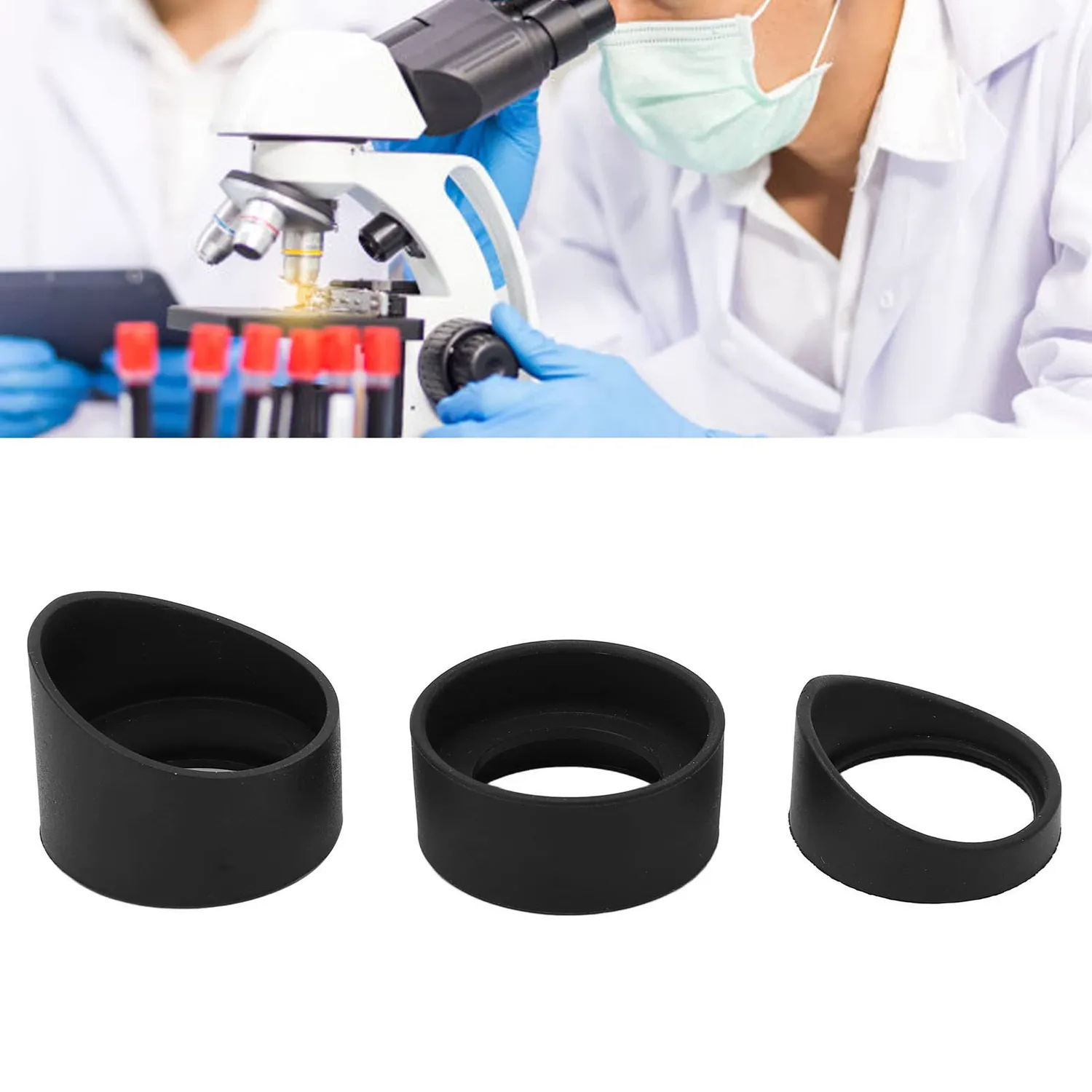 Zunate paraluce oculare microscopio 33 mm 3 pezzi gomma