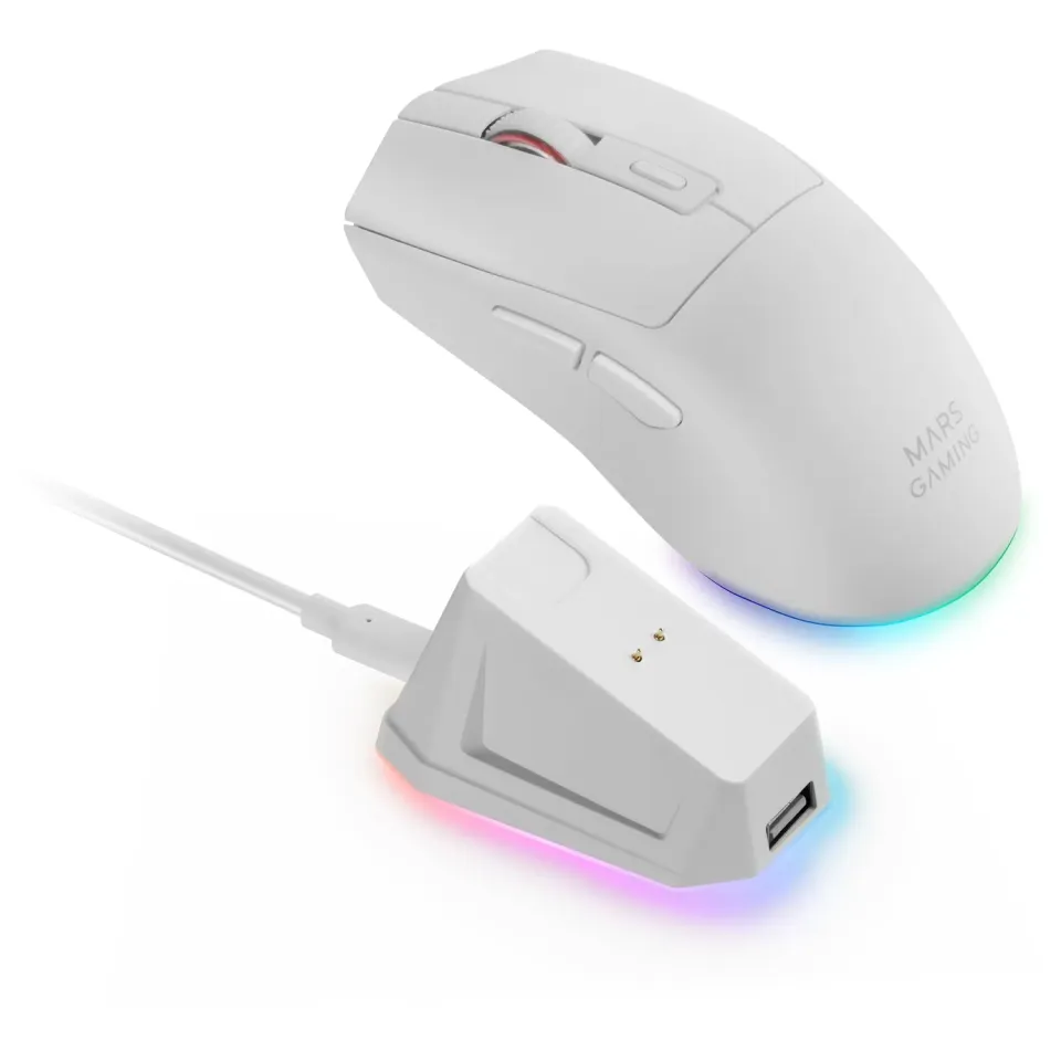 Mars Gaming MM-T3 MMT3W Mouse Wireless Bianco 14400 DPI