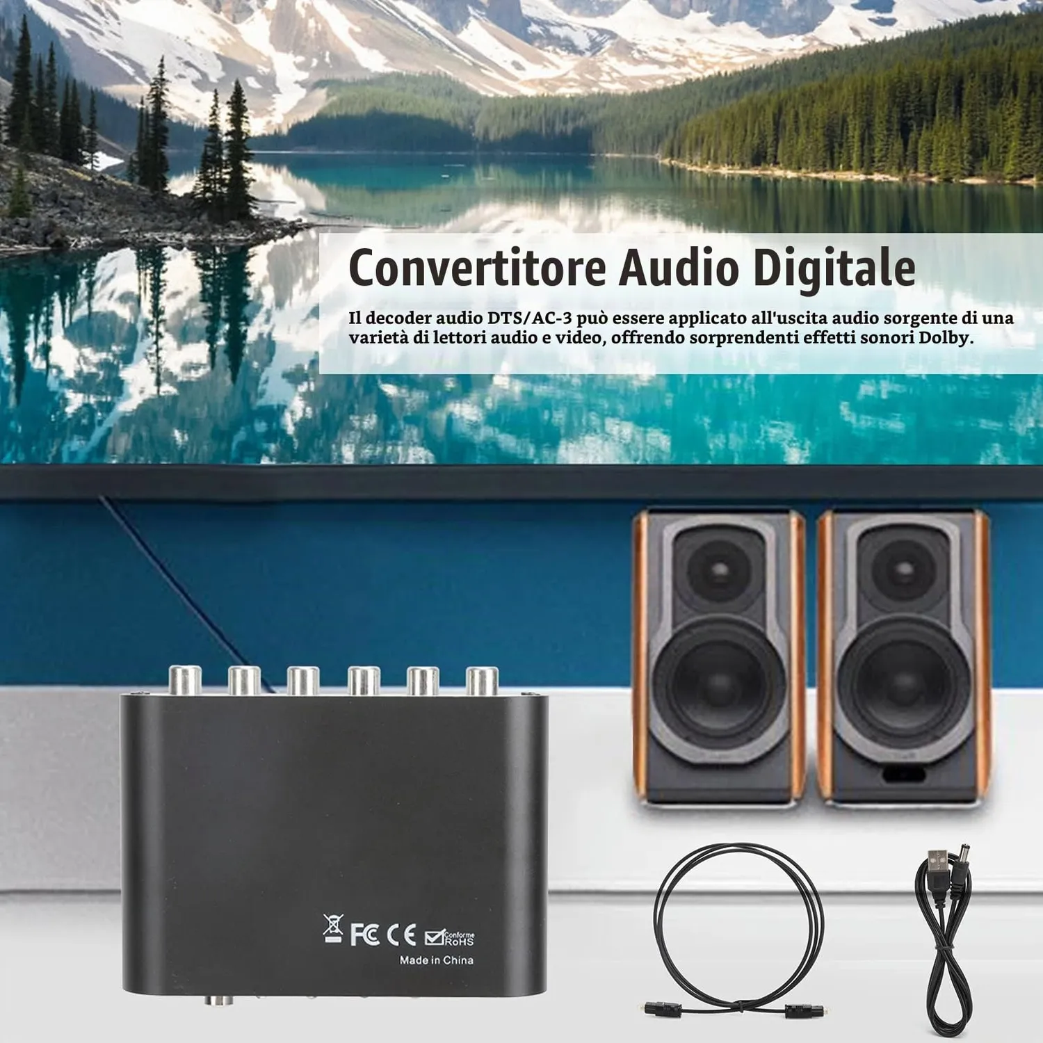 Zunate decoder audio 5.1CH ottico coassiale analogico