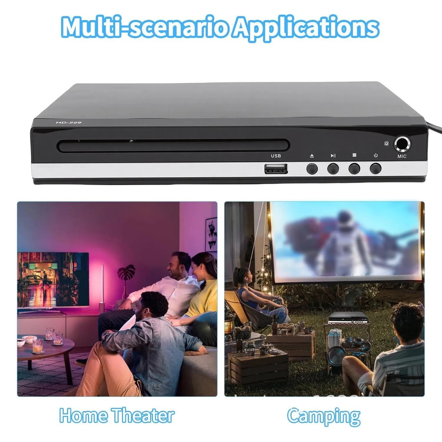 Zunate Lettore DVD 1080P Multi Regione USB Telecomando