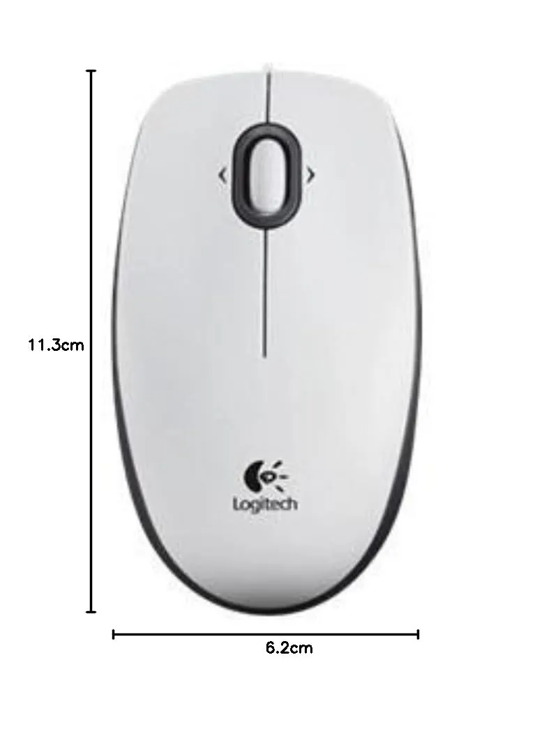 Logitech B100 mouse con filo USB bianco 800 DPI