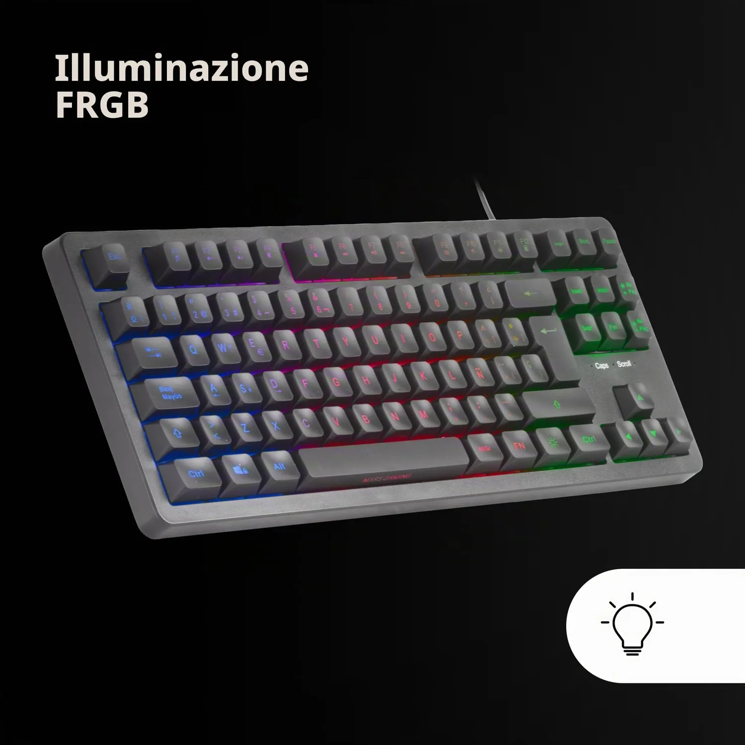 Mars Gaming MK023ES tastiera gaming TKL nera layout spagnolo