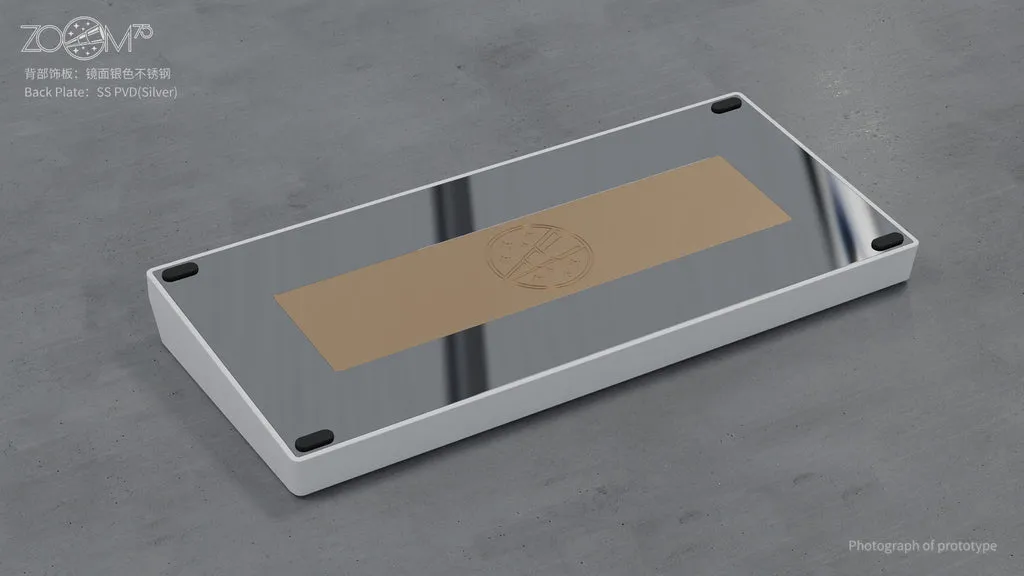 CoffeeKeys Zoom75 backplate vetro Silver ricambio
