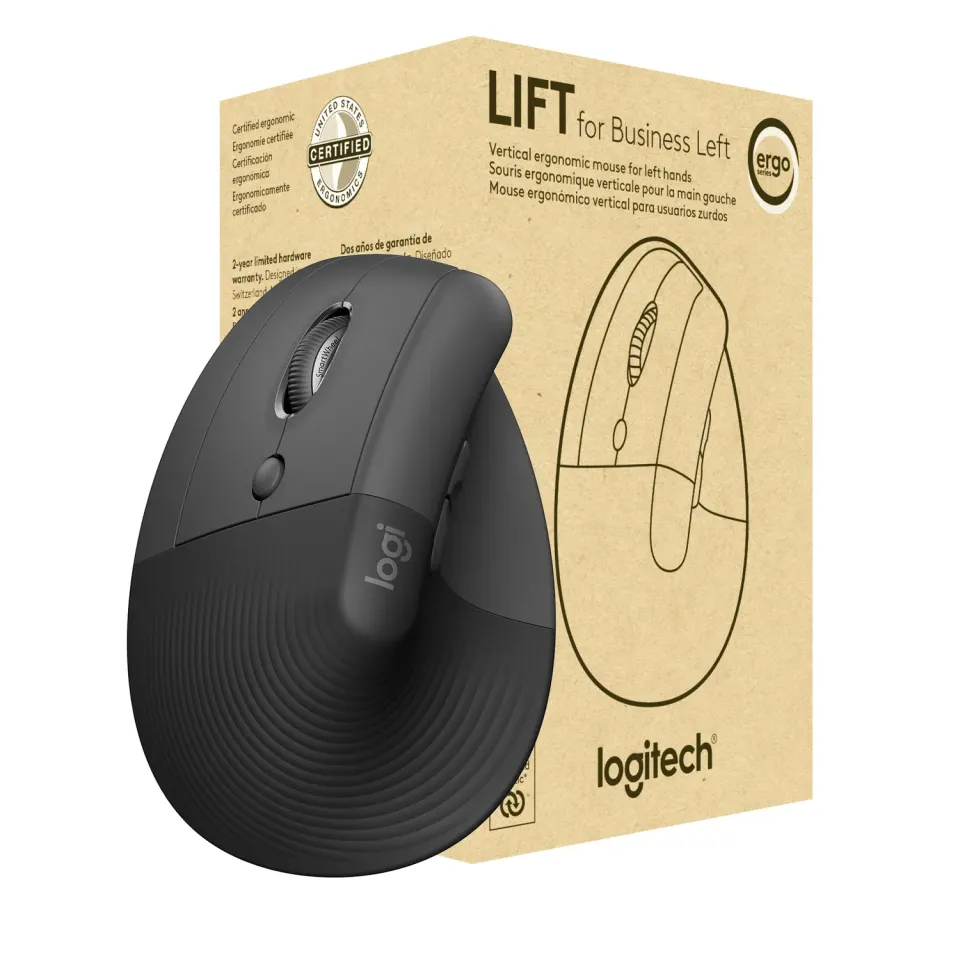 Logitech Lift for Business mouse verticale per mancini