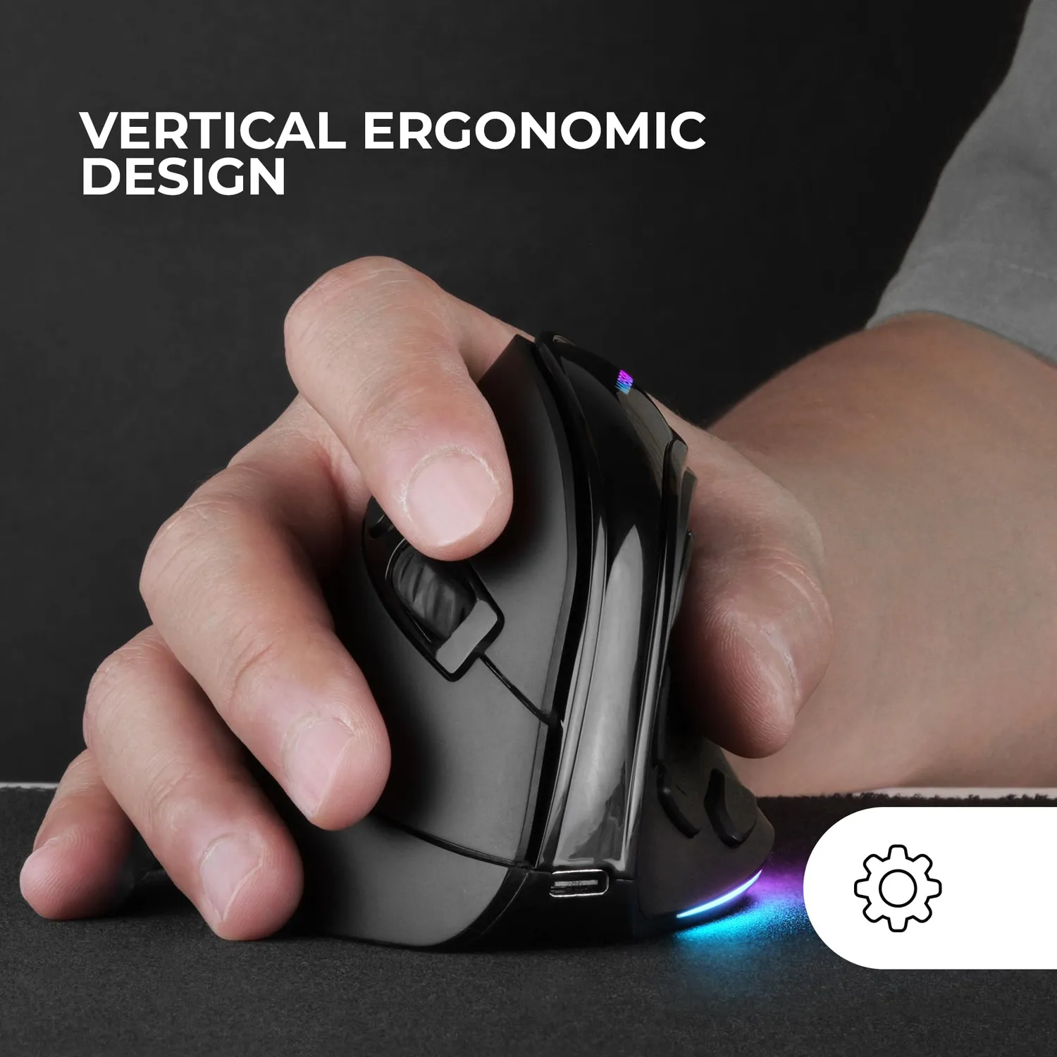 Mars Gaming MM-SK mouse gaming verticale nero wireless