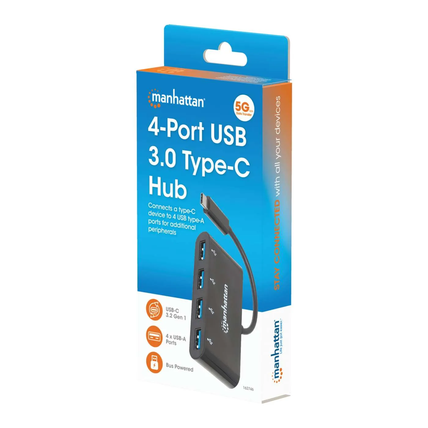 Manhattan 4-Port USB 3.0 Type-C Hub usb 4 porte 5 Gbps