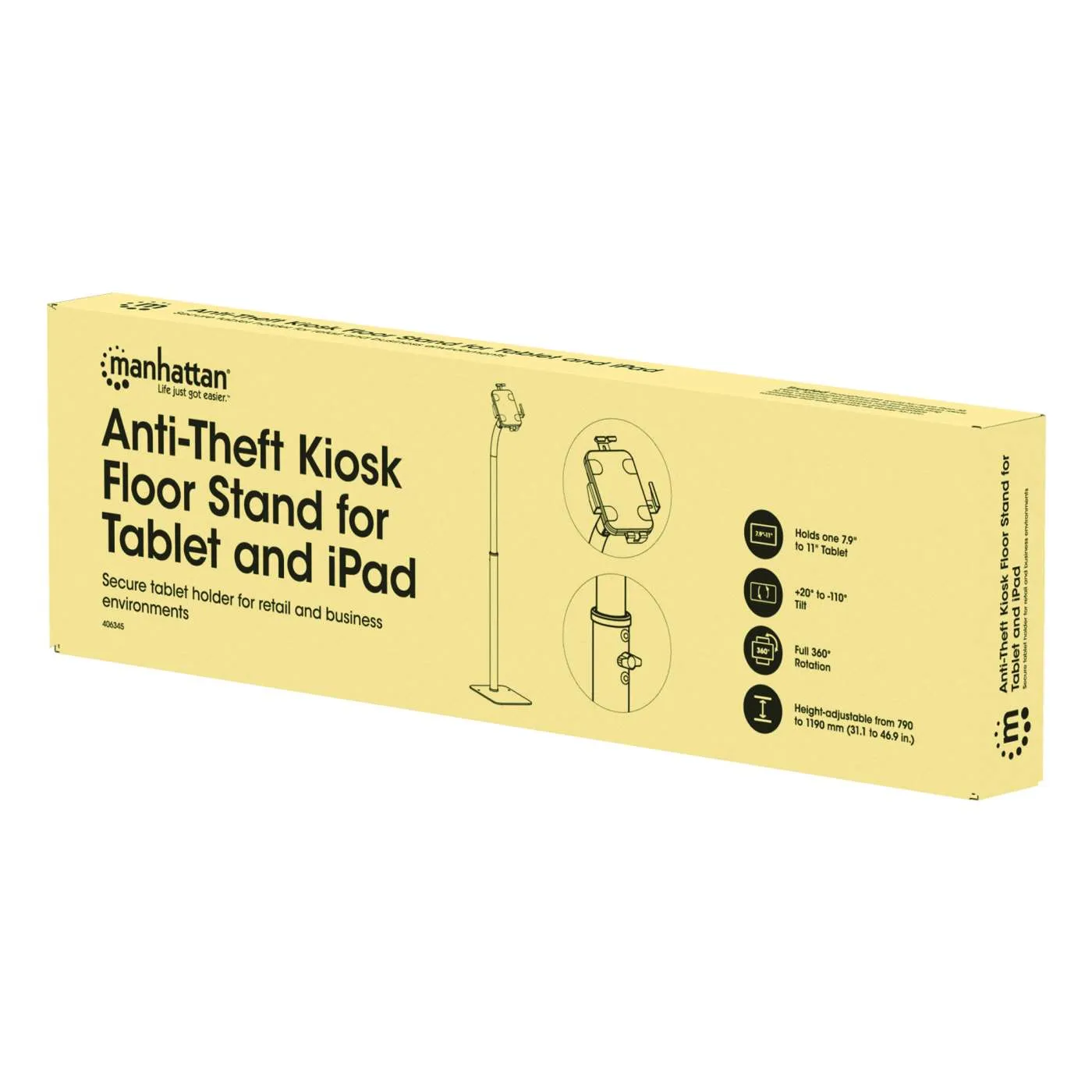 Manhattan Supporto Tablet da Pavimento 7,9-11 Pollici Bianco