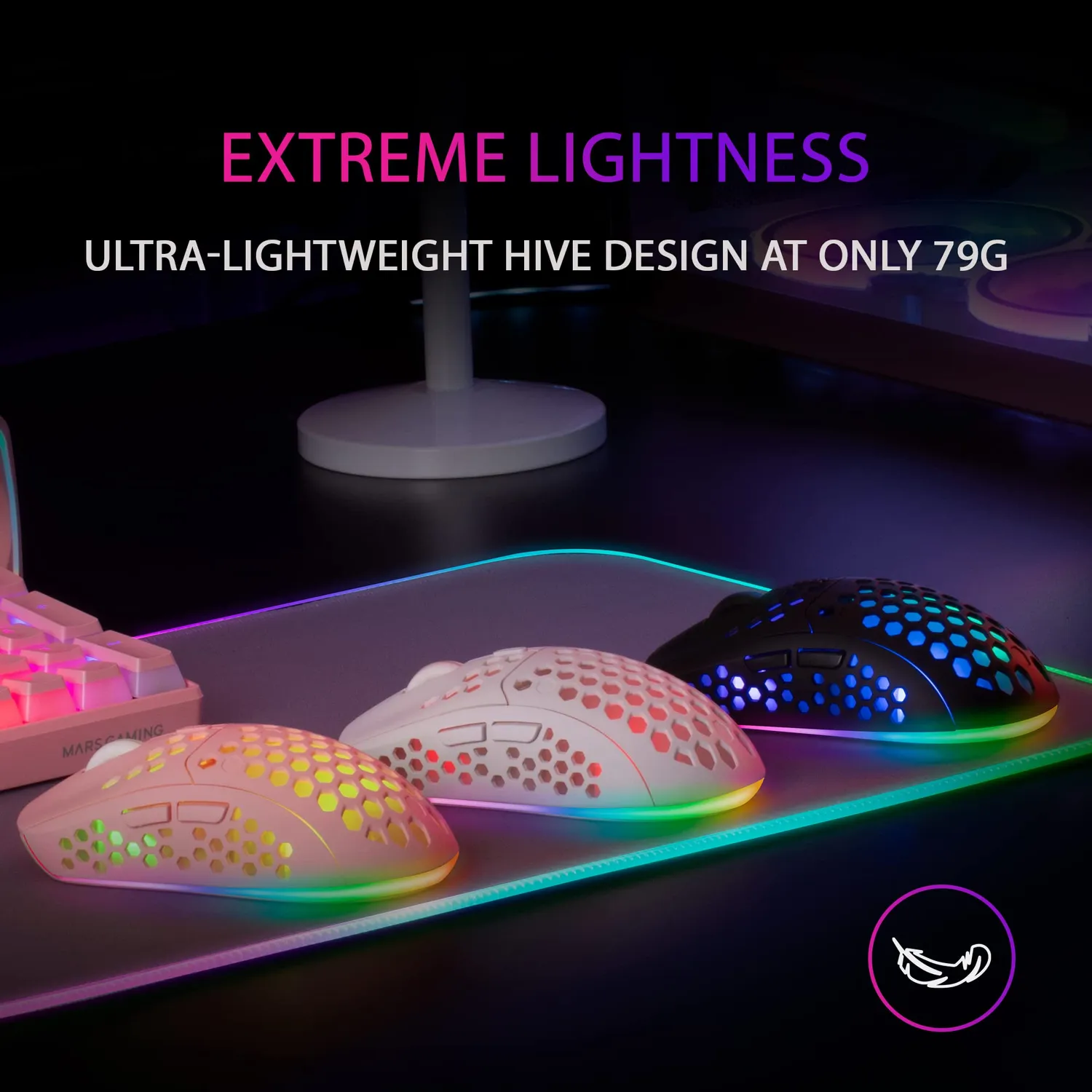 Mars Gaming MMW3W mouse gaming wireless bianco RGB