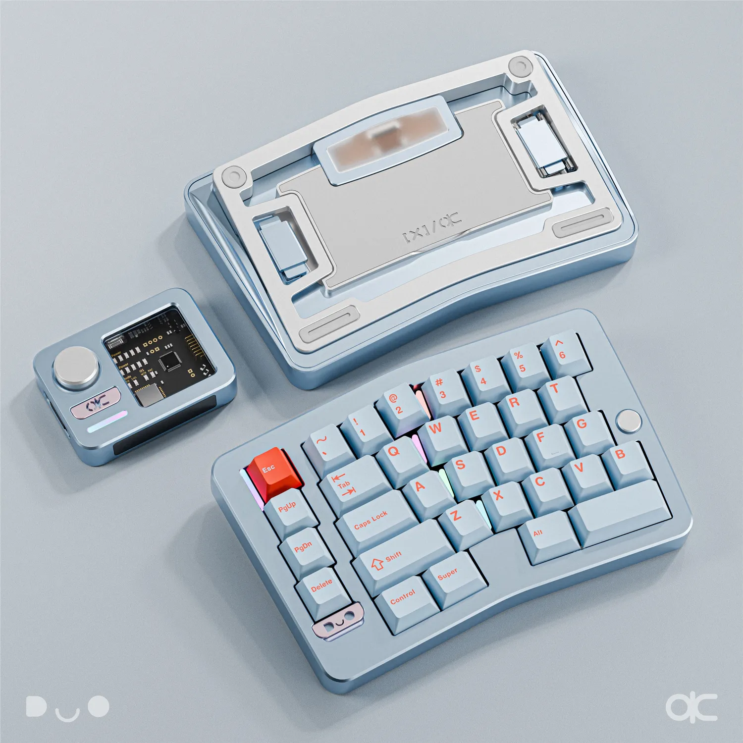 QK Alice Duo tastiera ergonomica split rosa wireless
