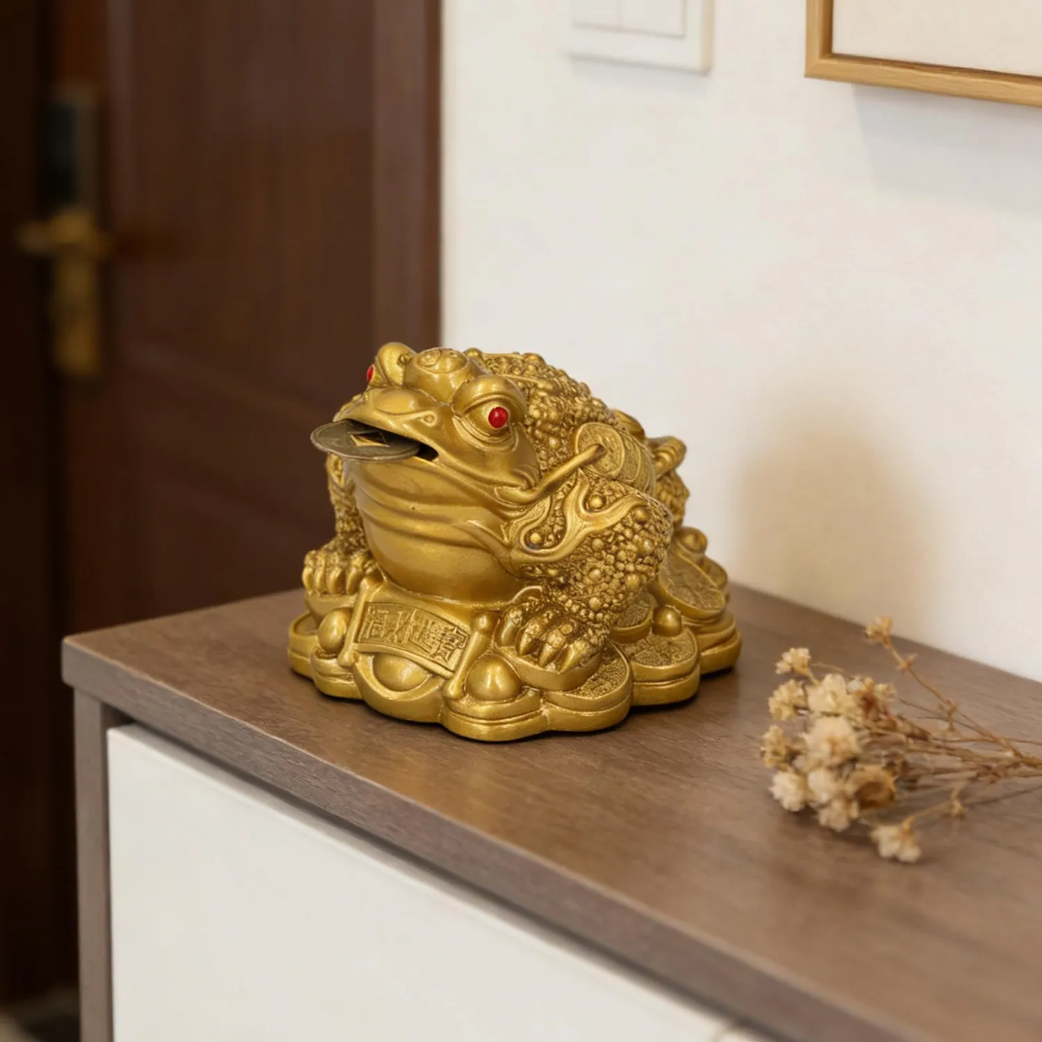 Zunate rana portafortuna statuetta oro Feng Shui 6,5 cm