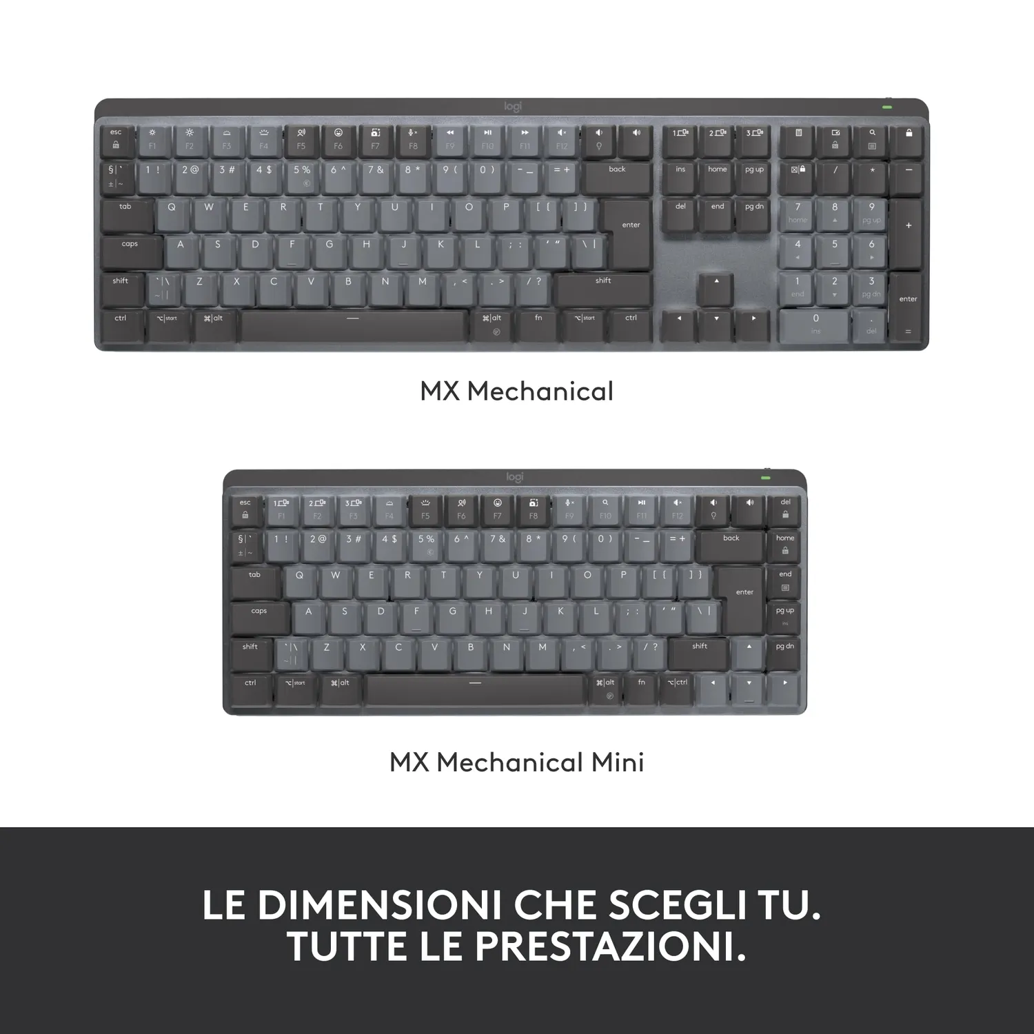 Logitech MX Mechanical Mini Tastiera Meccanica US Grafito low-profile
