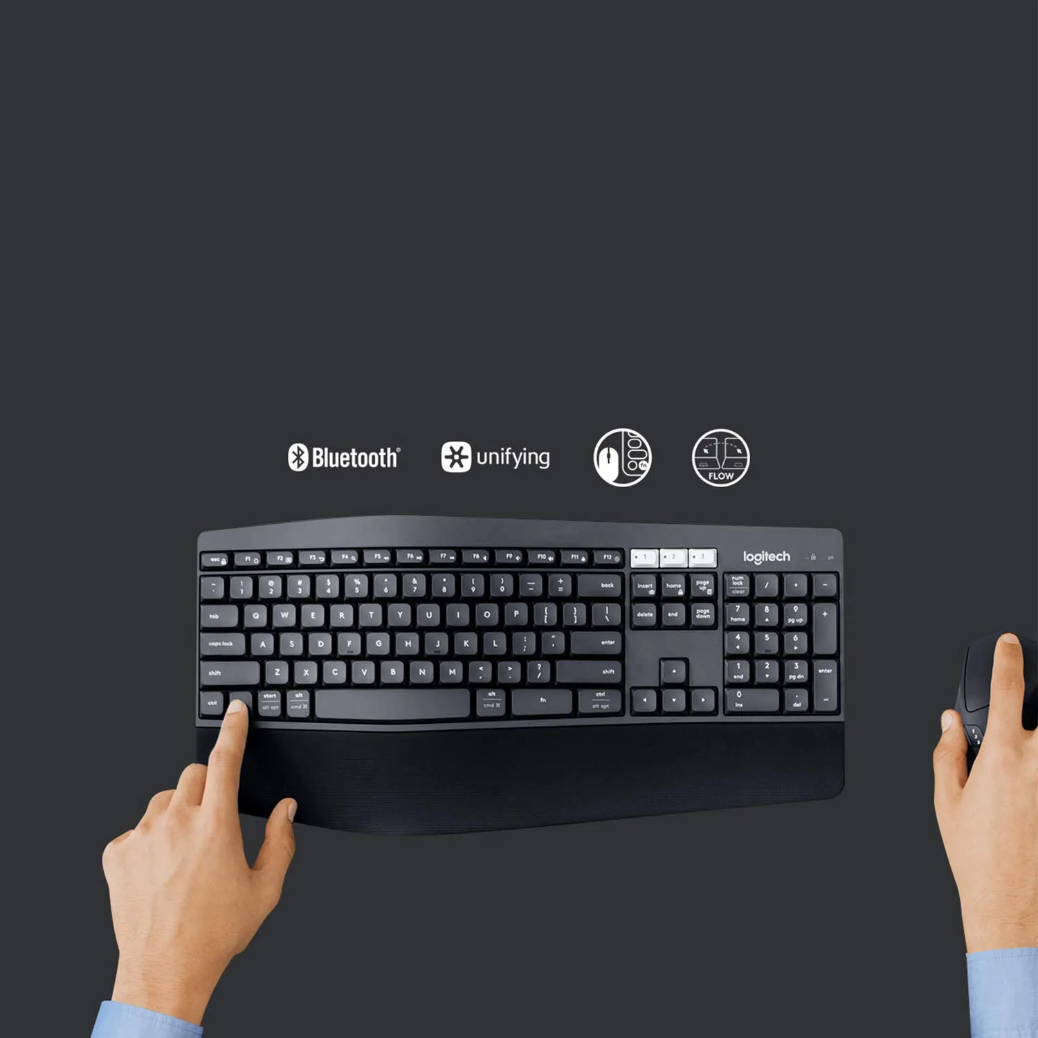 Logitech MK850 Kit Tastiera e Mouse Wireless Nero ITA