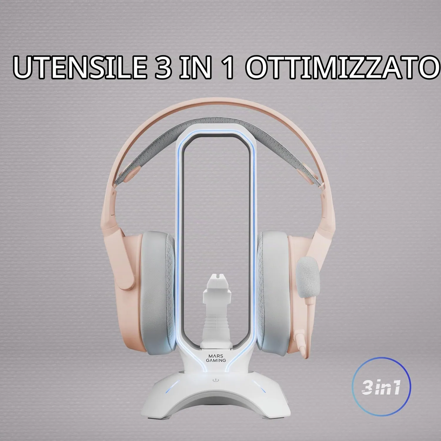Mars Gaming MHHPRO supporto cuffie gaming bianco RGB