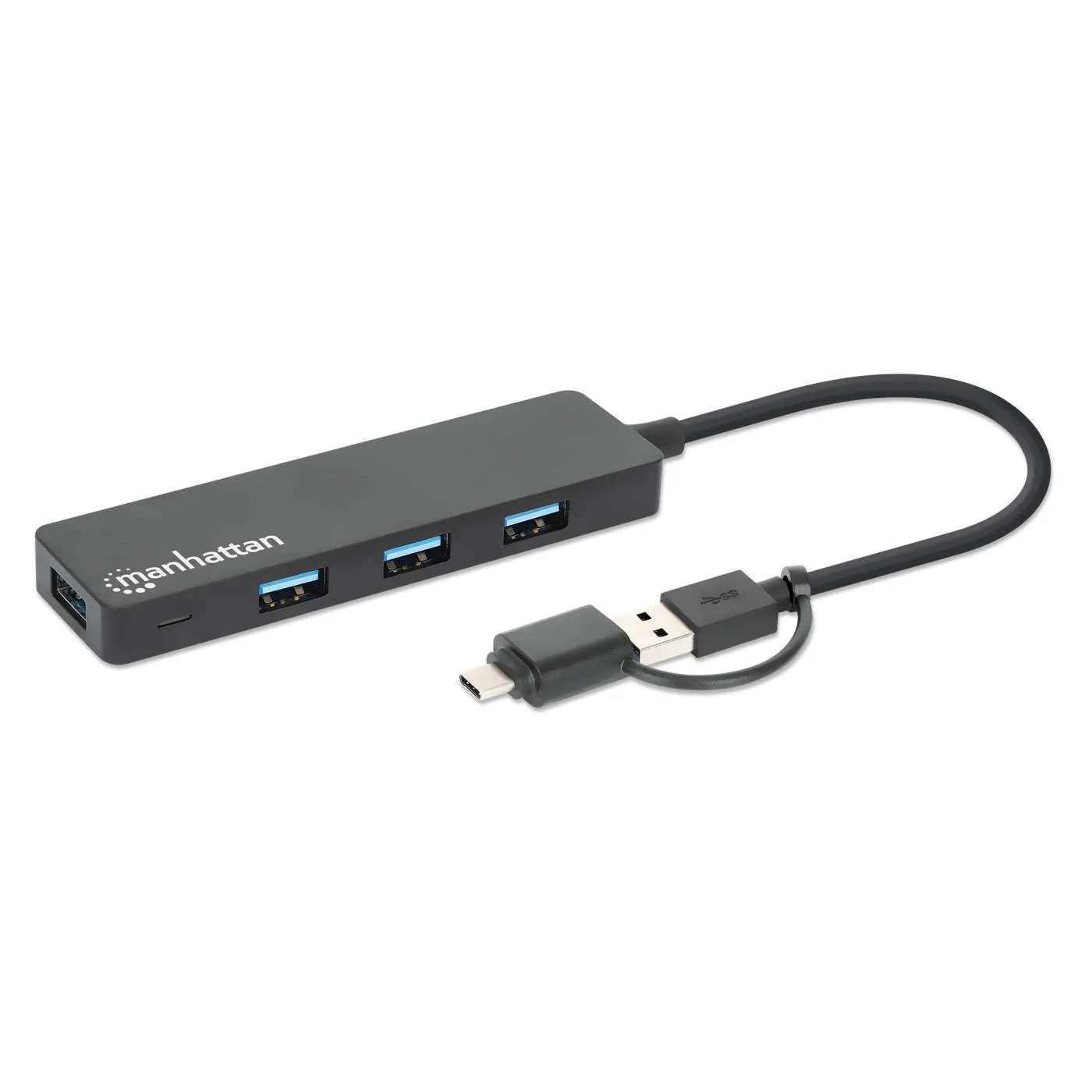 Manhattan Hub USB 3.0 4 Porte USB-A Combo USB-C/A 5Gbps