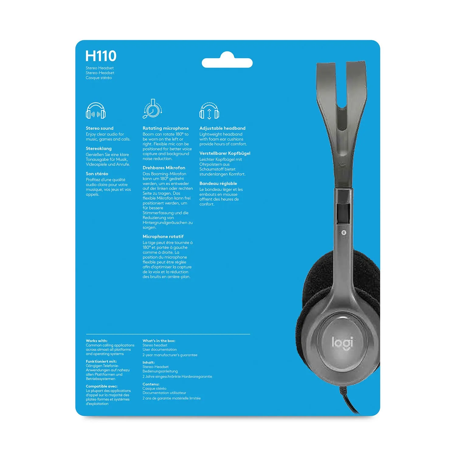 Logitech H110 Cuffie Cablate Stereo Jack 3.5mm Microfono