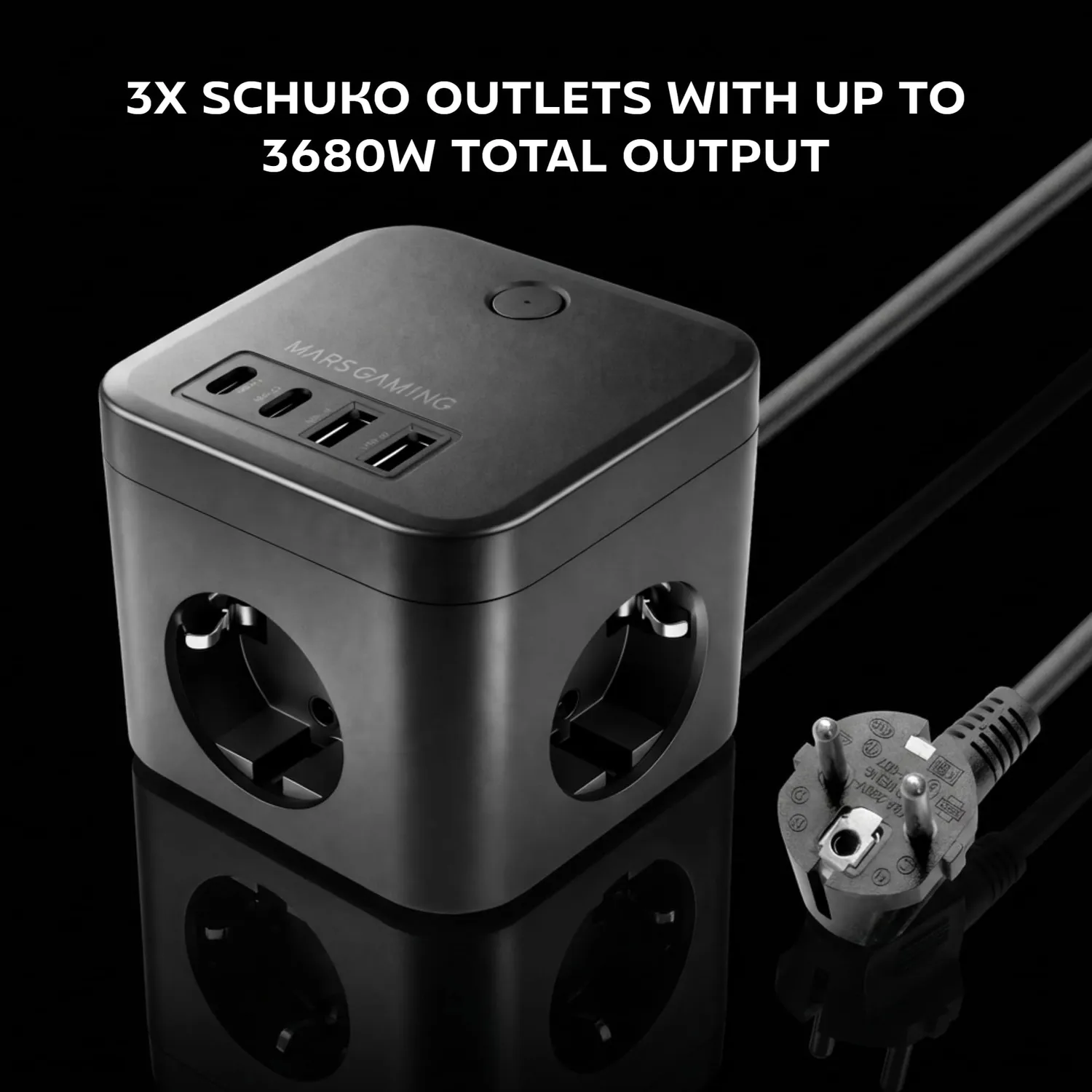 Mars Gaming MD-CUBE35 multipresa cubo nero PD 35W