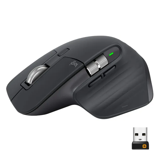 Logitech MX Master 3 mouse wireless nero ricarica USB-C