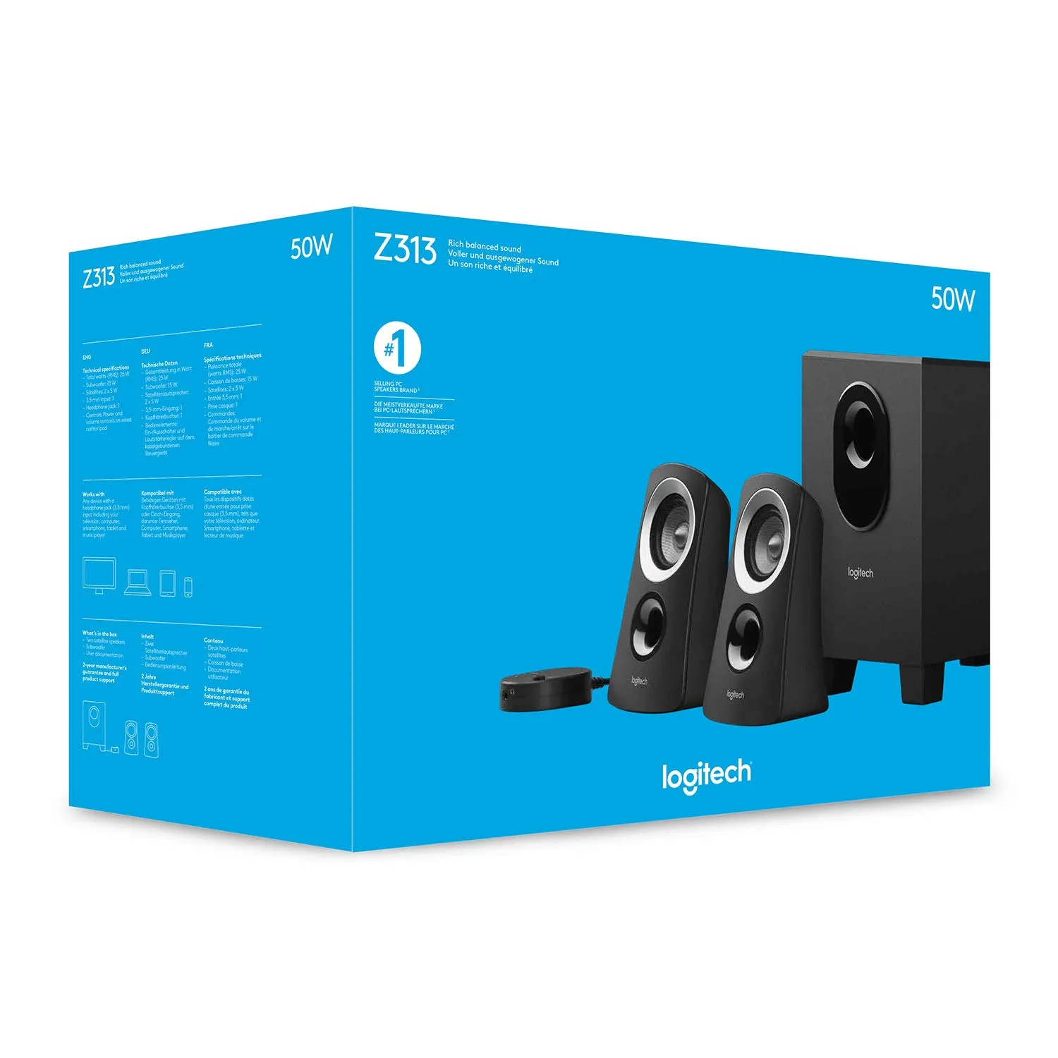 Logitech Z313 casse PC 2.1 con subwoofer 50W