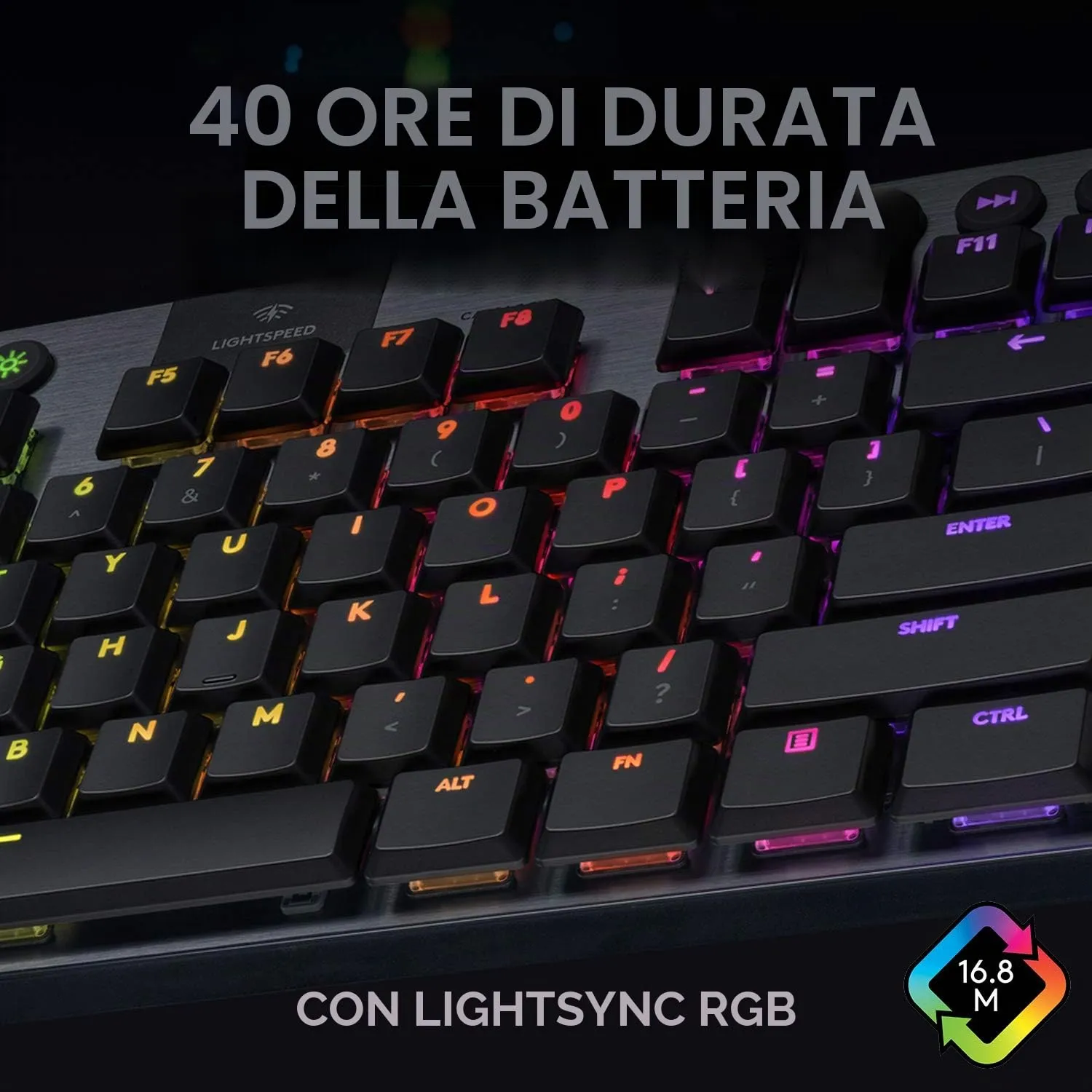 Logitech G915 TKL tastiera gaming wireless switch tattili