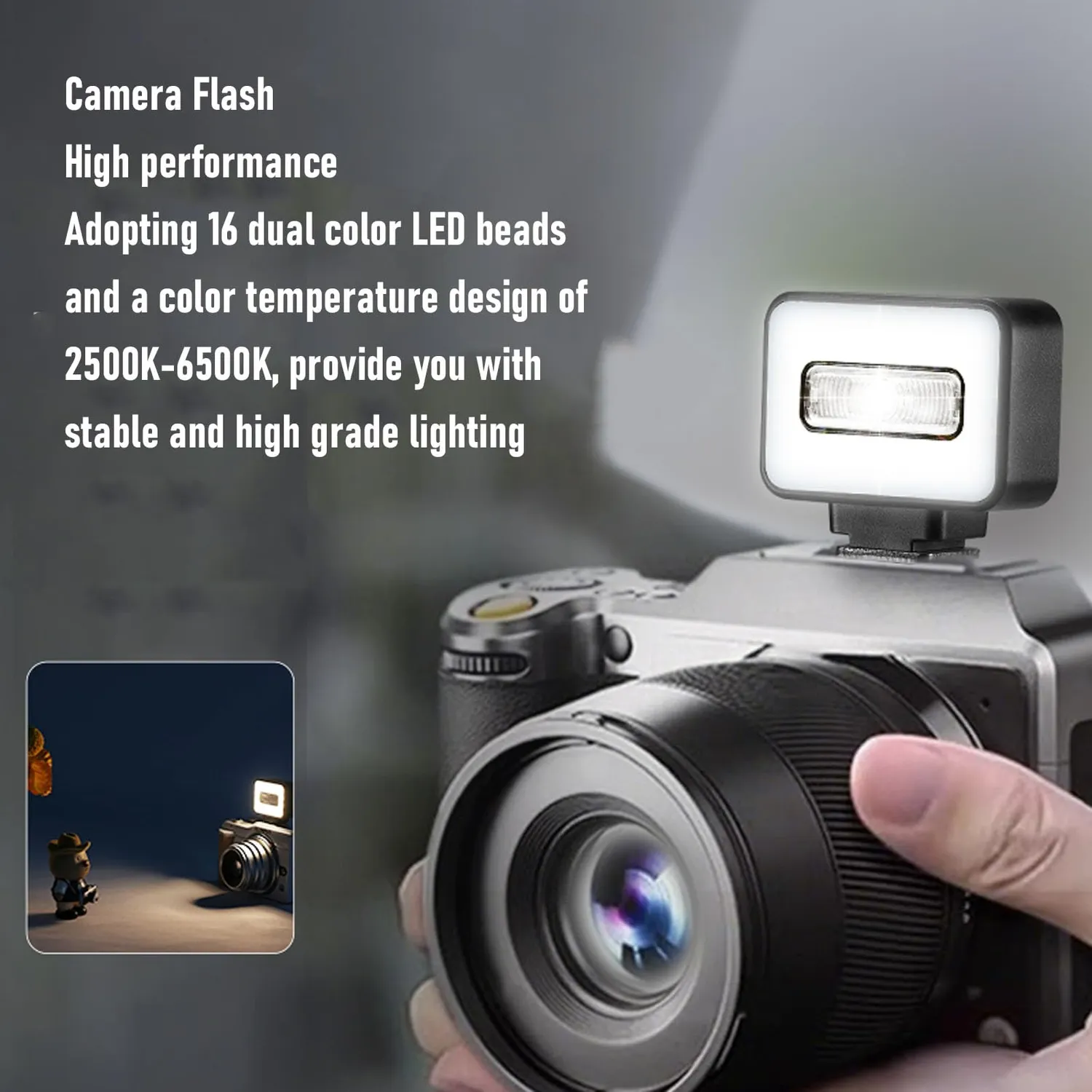 Zunate Flash LED Fotocamera Bicolore 16 LED CRI95 Hot Shoe