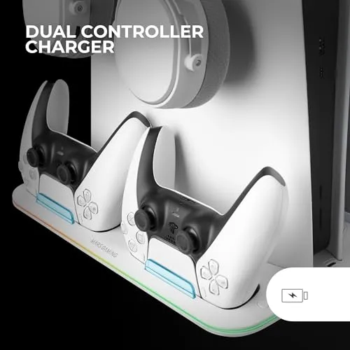 Mars Gaming MPS5-B2 supporto PS5 bianco con ventola RGB
