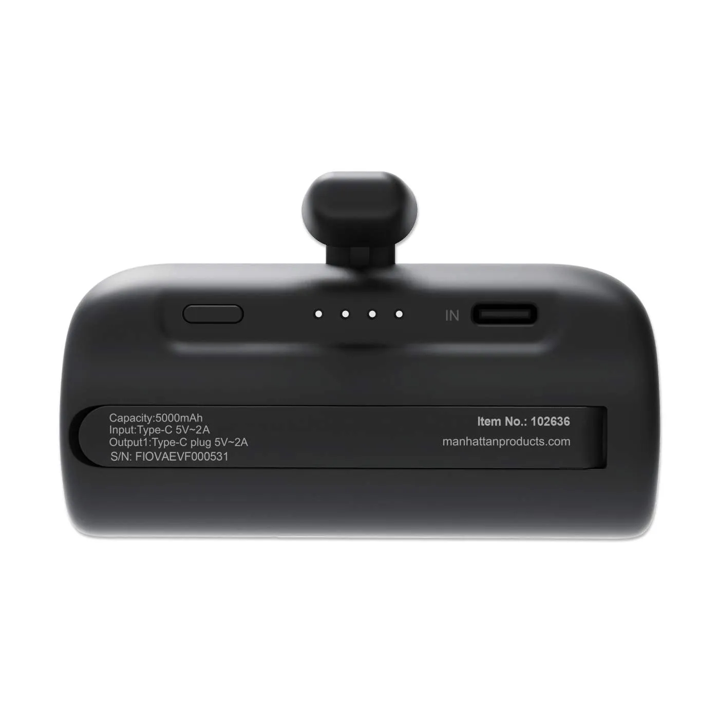 Manhattan Power Bank 5000 mAh USB-C 10W Nero Stand
