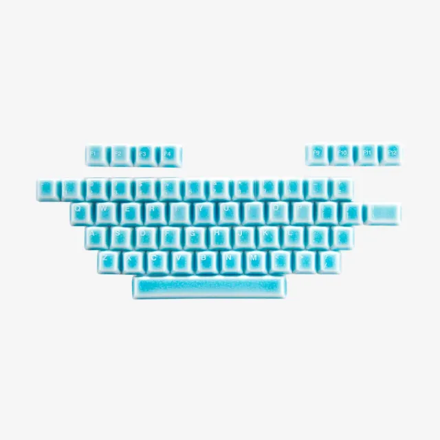 Cerakey A Set Alpha Plus Crazed keycap ceramica blu crazed
