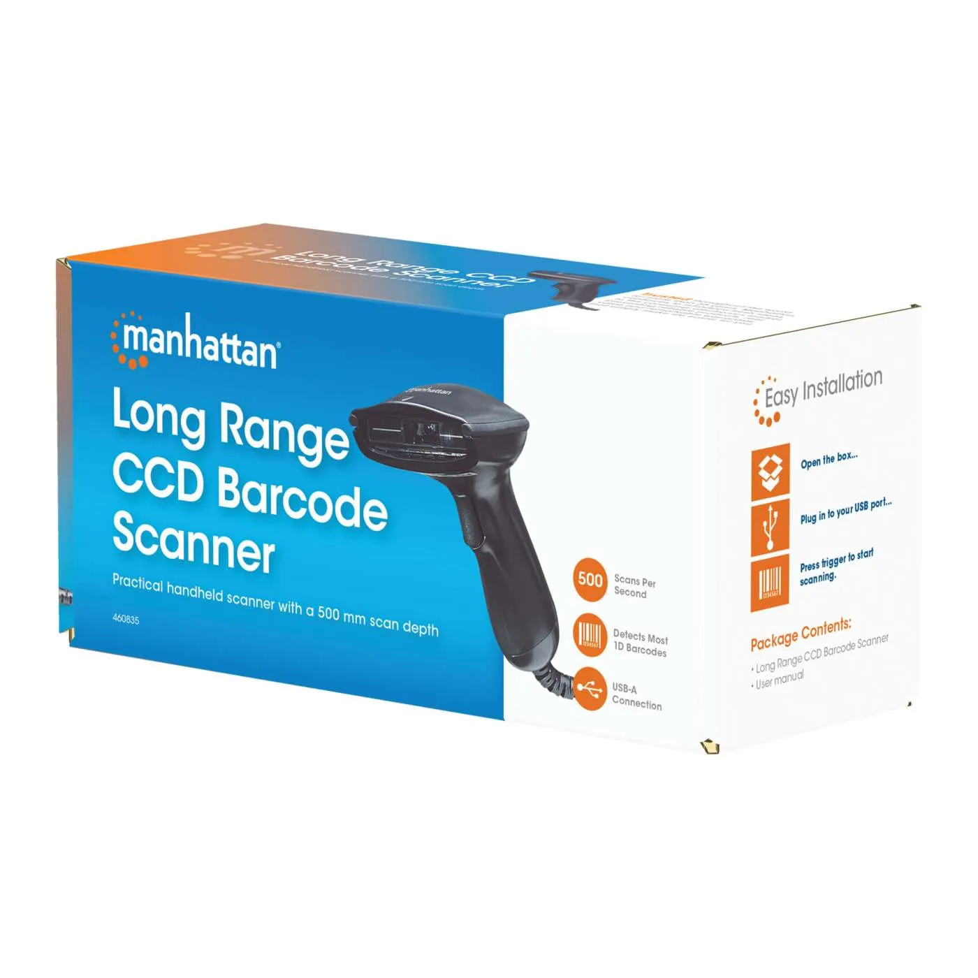 Manhattan CCD Scanner Barcode USB Lungo Raggio 50 cm
