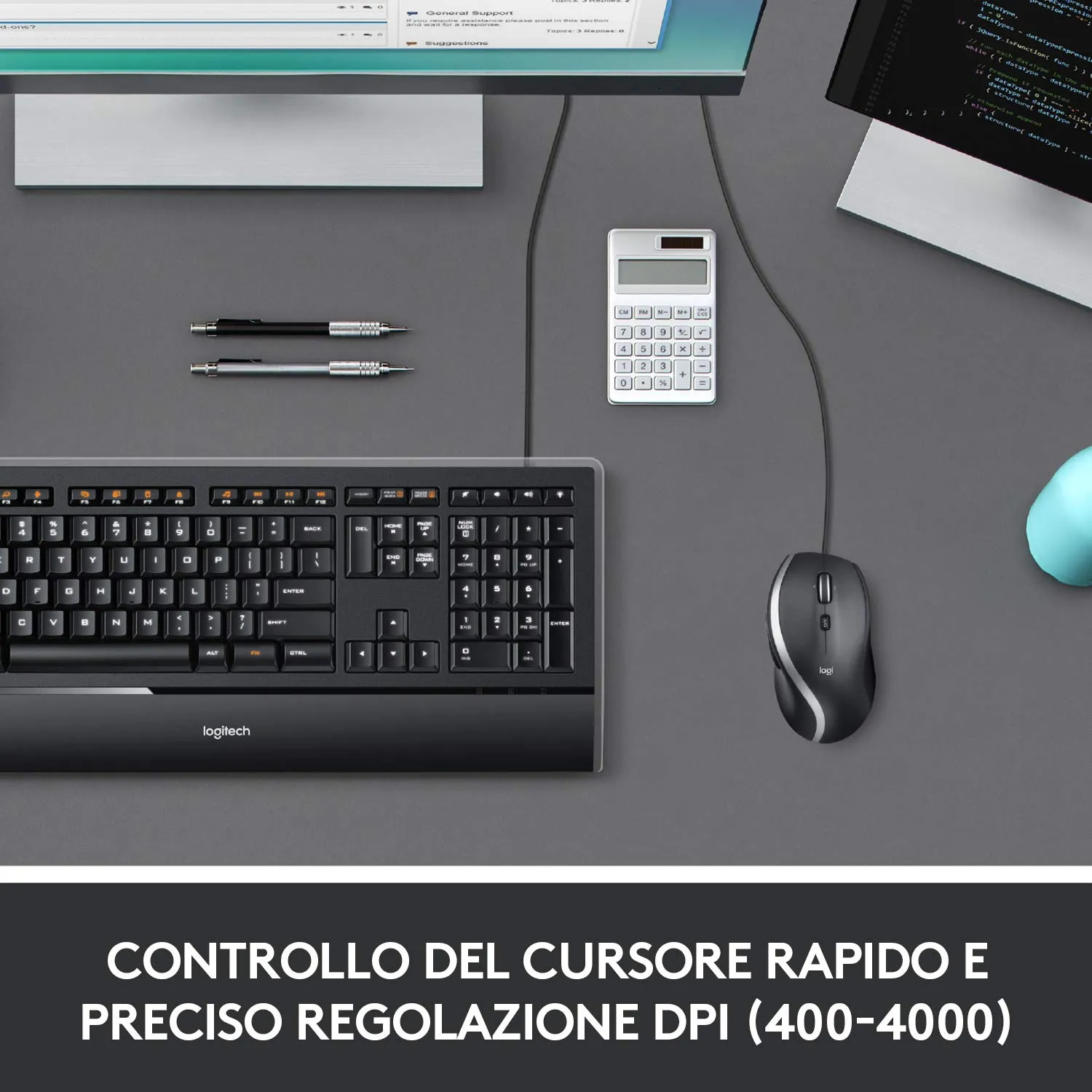 Logitech M500s mouse cablato iperveloce 1000 dpi nero