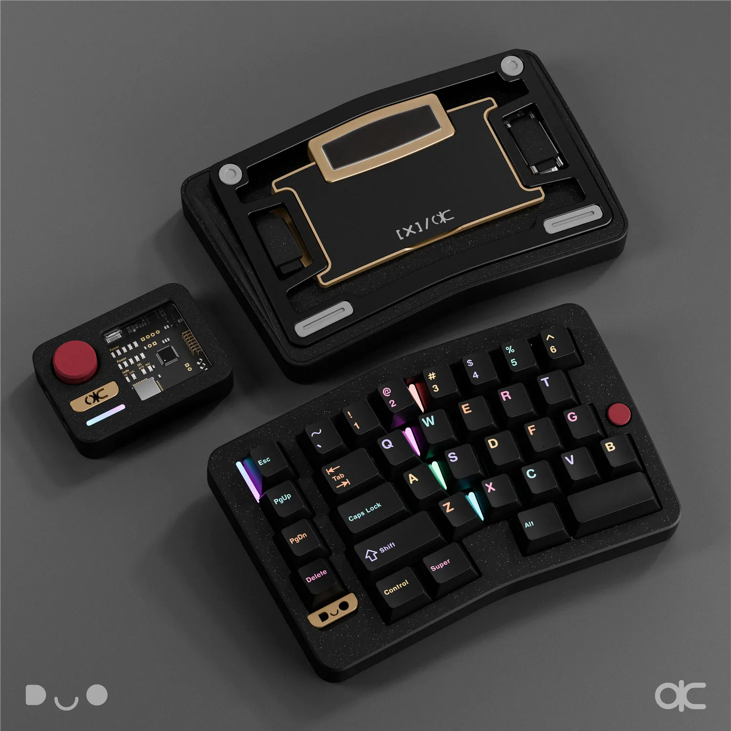 QK Alice Duo tastiera ergonomica split rosa wireless