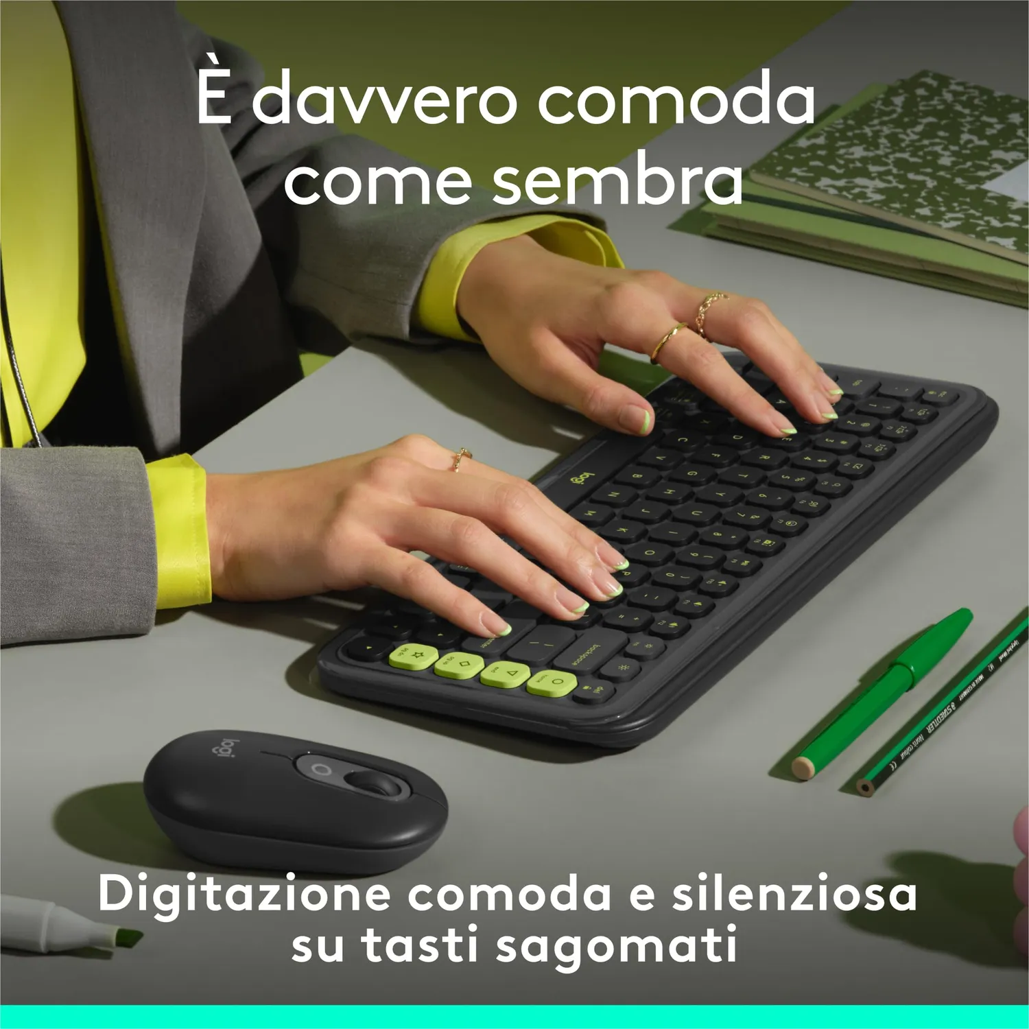Logitech POP Icon Keys Tastiera Bluetooth Grafite ITA QWERTY