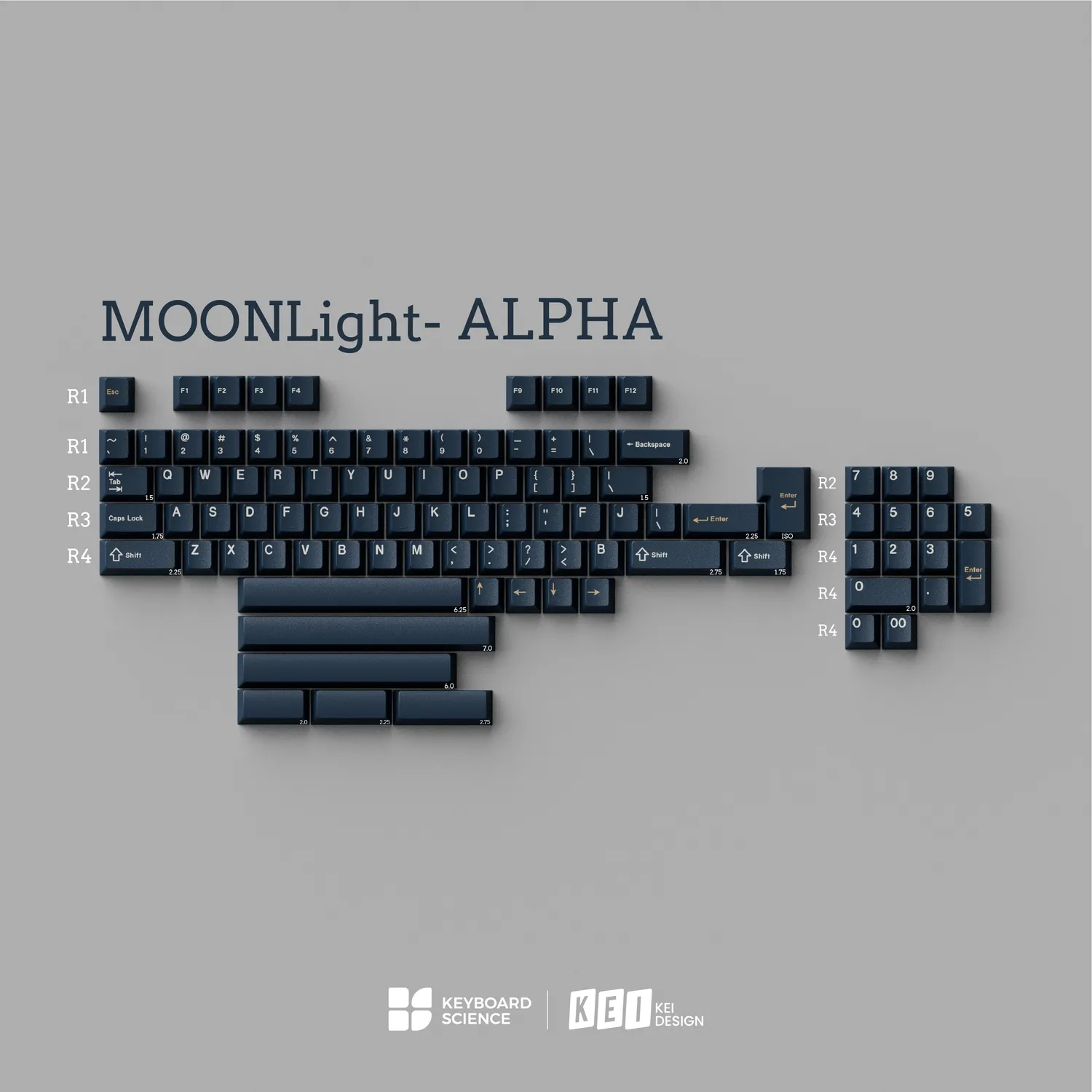 KBS Moonlight keycaps ABS cherry kit Base 1,5 mm