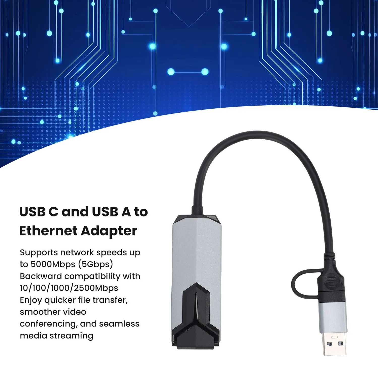 Zunate adattatore USB Ethernet 5 Gbps RJ45 USB-C alluminio