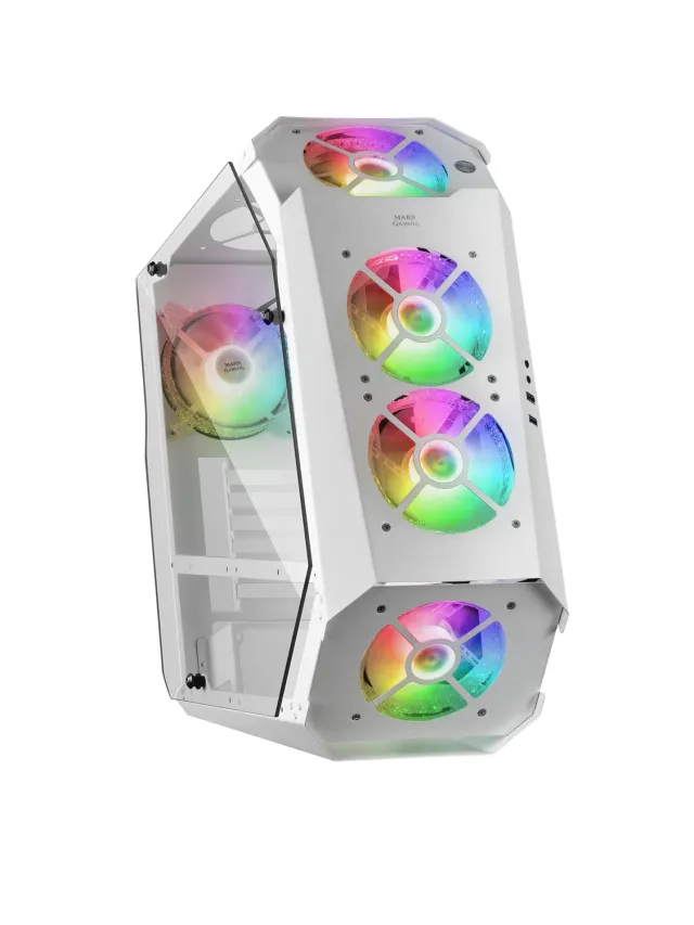 Mars Gaming MC51W case PC ATX bianco vetro temperato