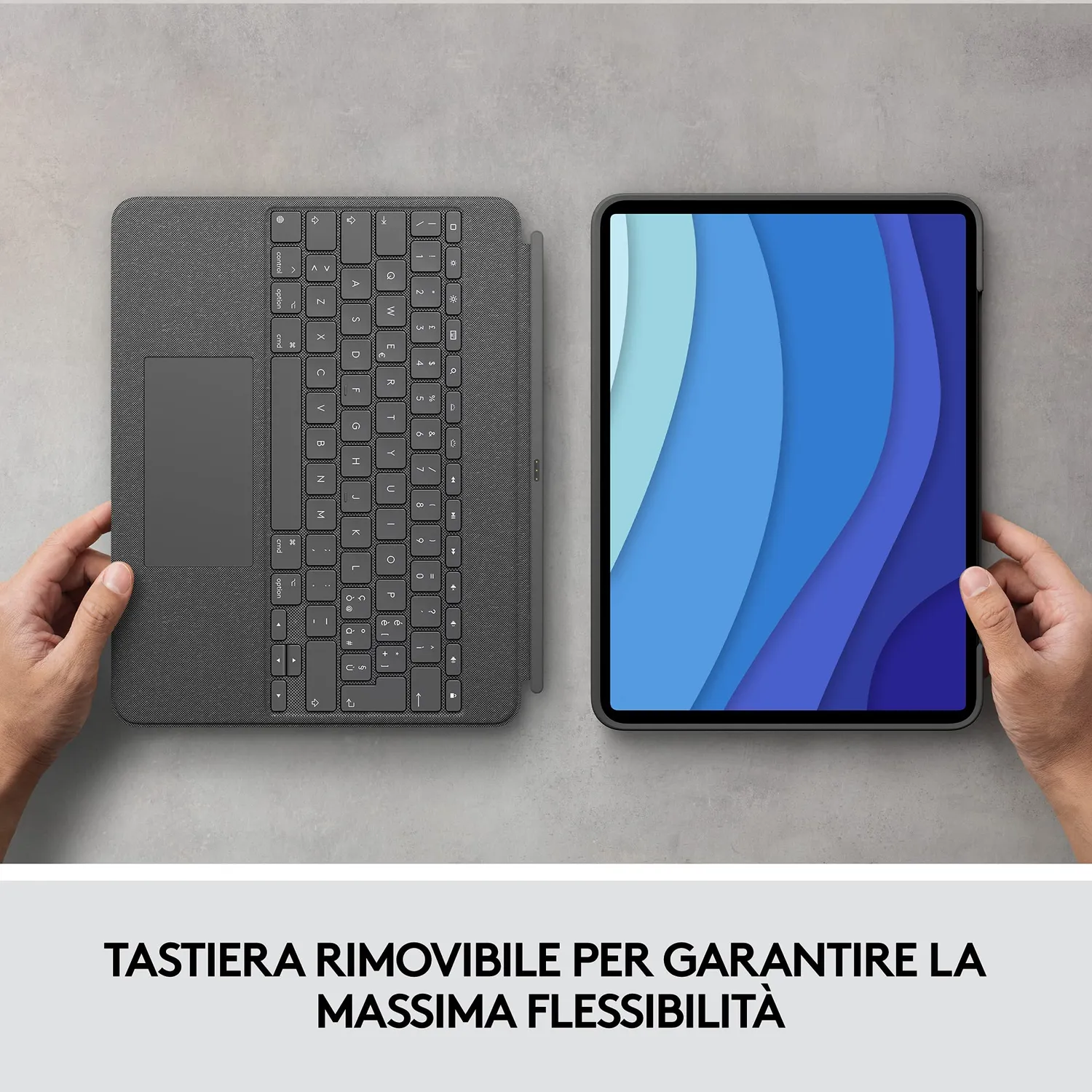 Logitech Combo Touch Custodia Tastiera iPad Pro 12,9 Grigio ITA
