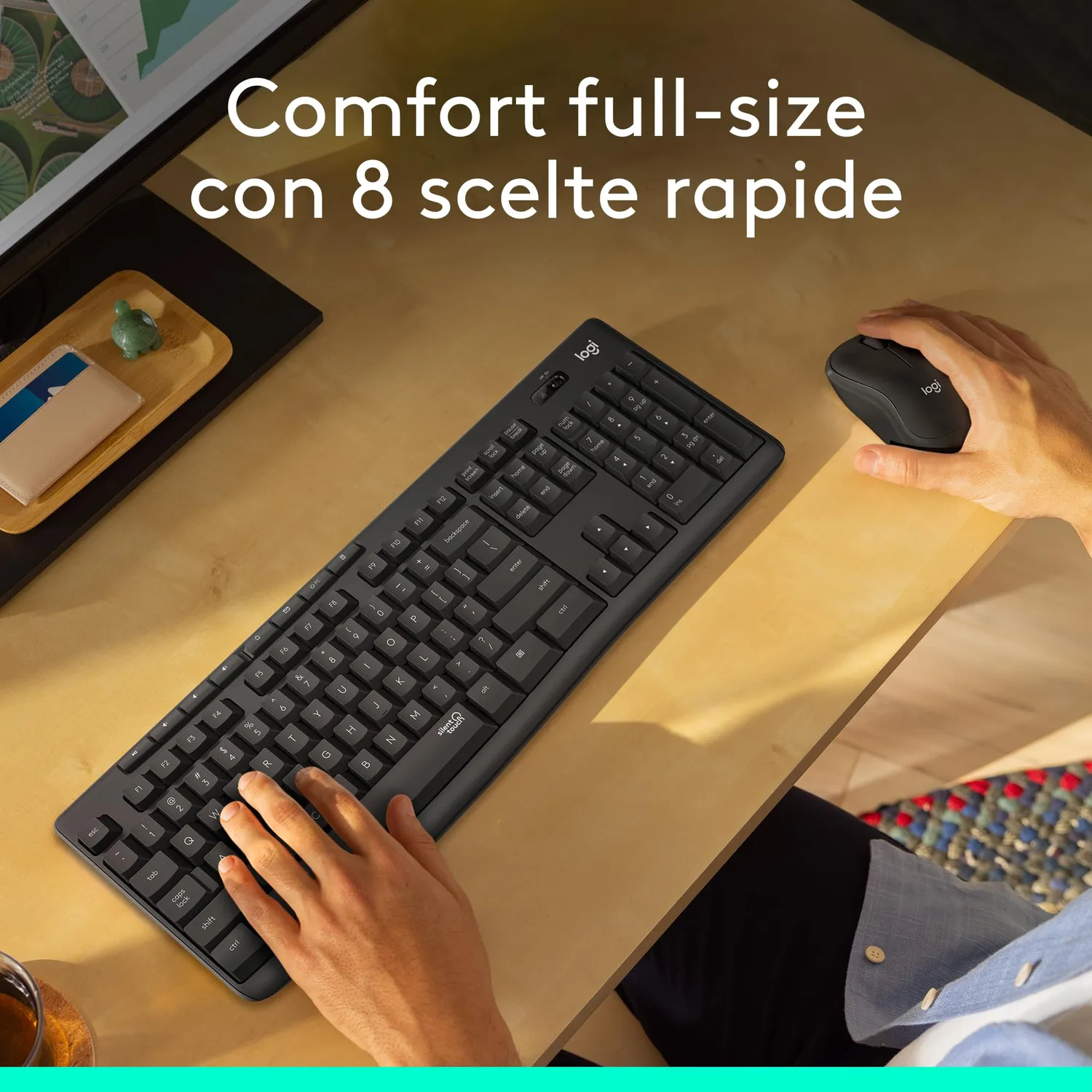 Logitech MK295 Silent combo tastiera mouse nero silenzioso